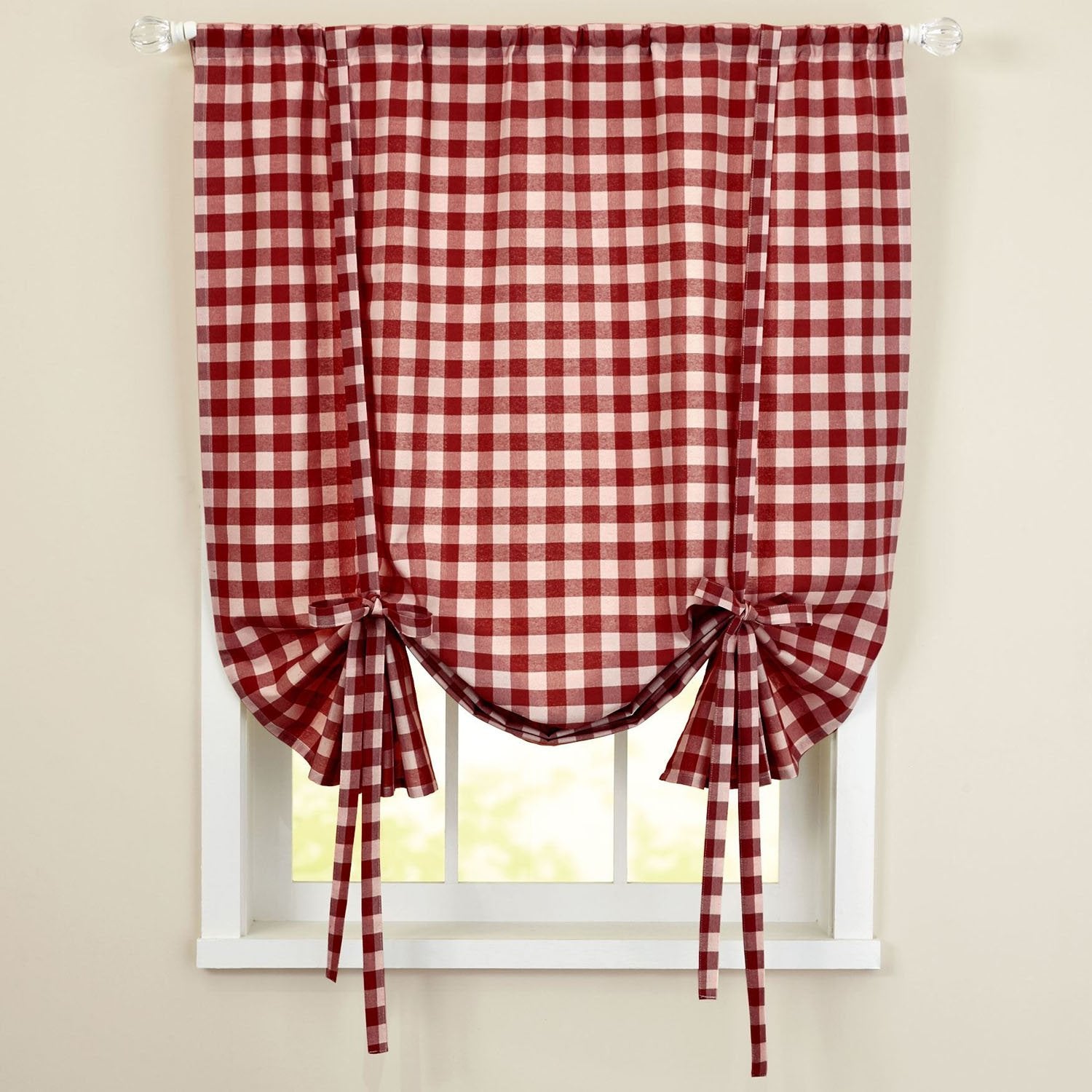 Buffalo Check Tie Up Shade 42 By 84 Burgundy