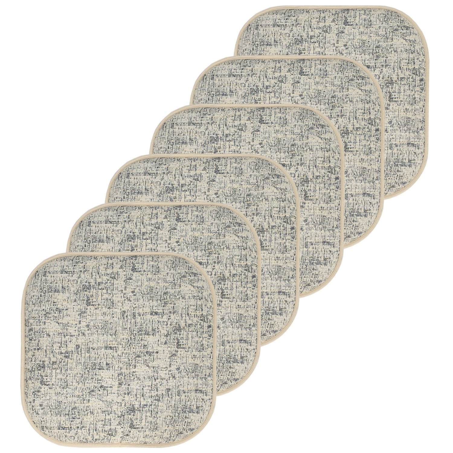 Broadway Chair Cushion Set Cream Blue 6-Pack