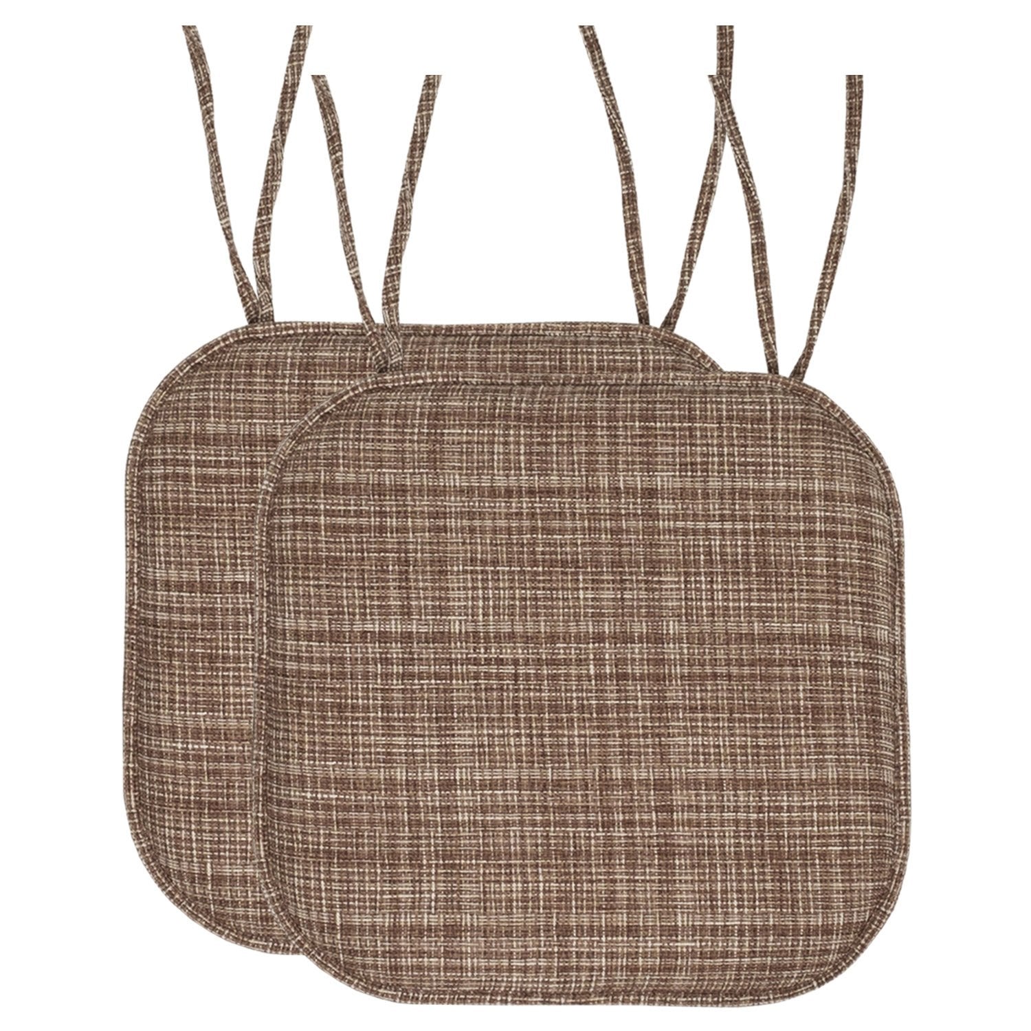 Aria Chair Cushion Set with Ties Multi Dark Brown 2-Pack