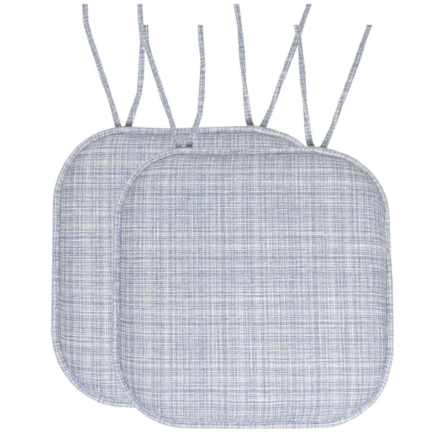 Aria Chair Cushion Set with Ties Silver Blue 2-Pack