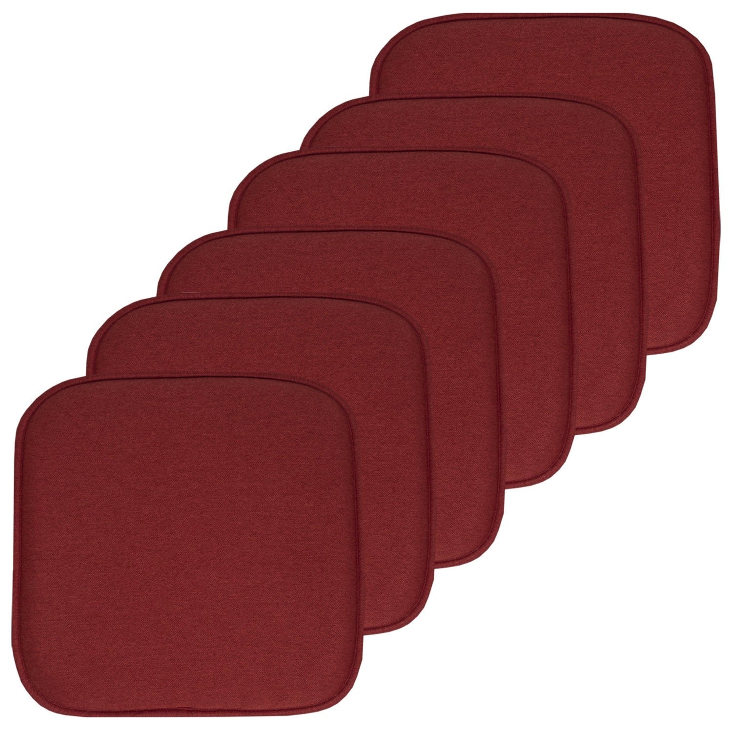 Charlotte Jacquard Chair Cushion Set Burgundy 6-Pack