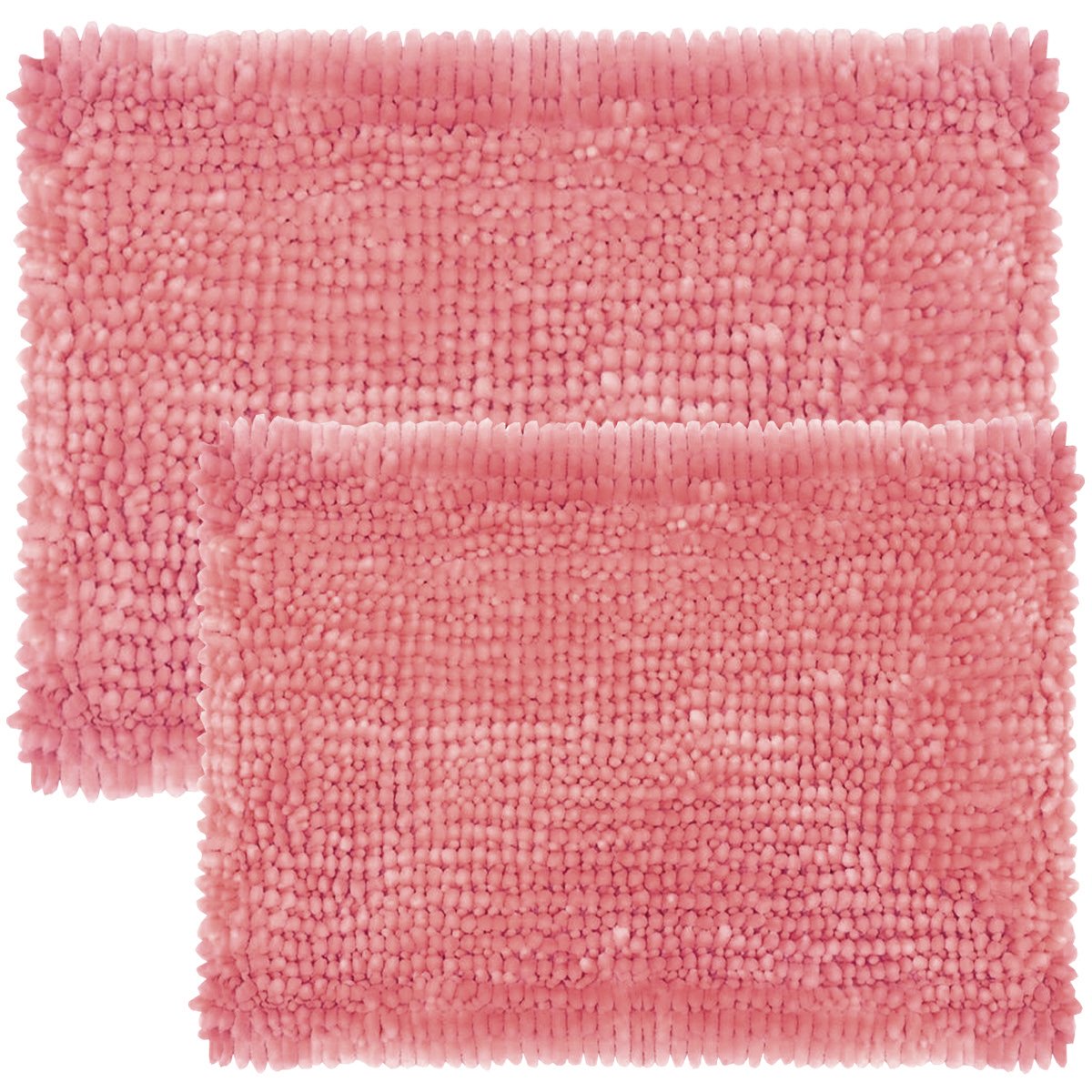 Chenille Noodle Bathroom Mat Set Pink