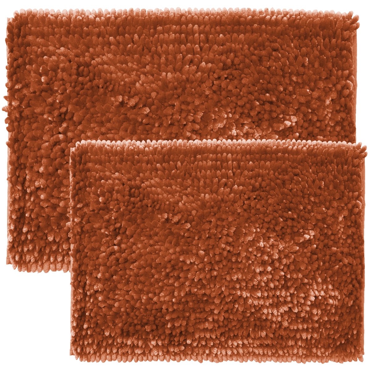 Chenille Noodle Bathroom Mat Set Rust