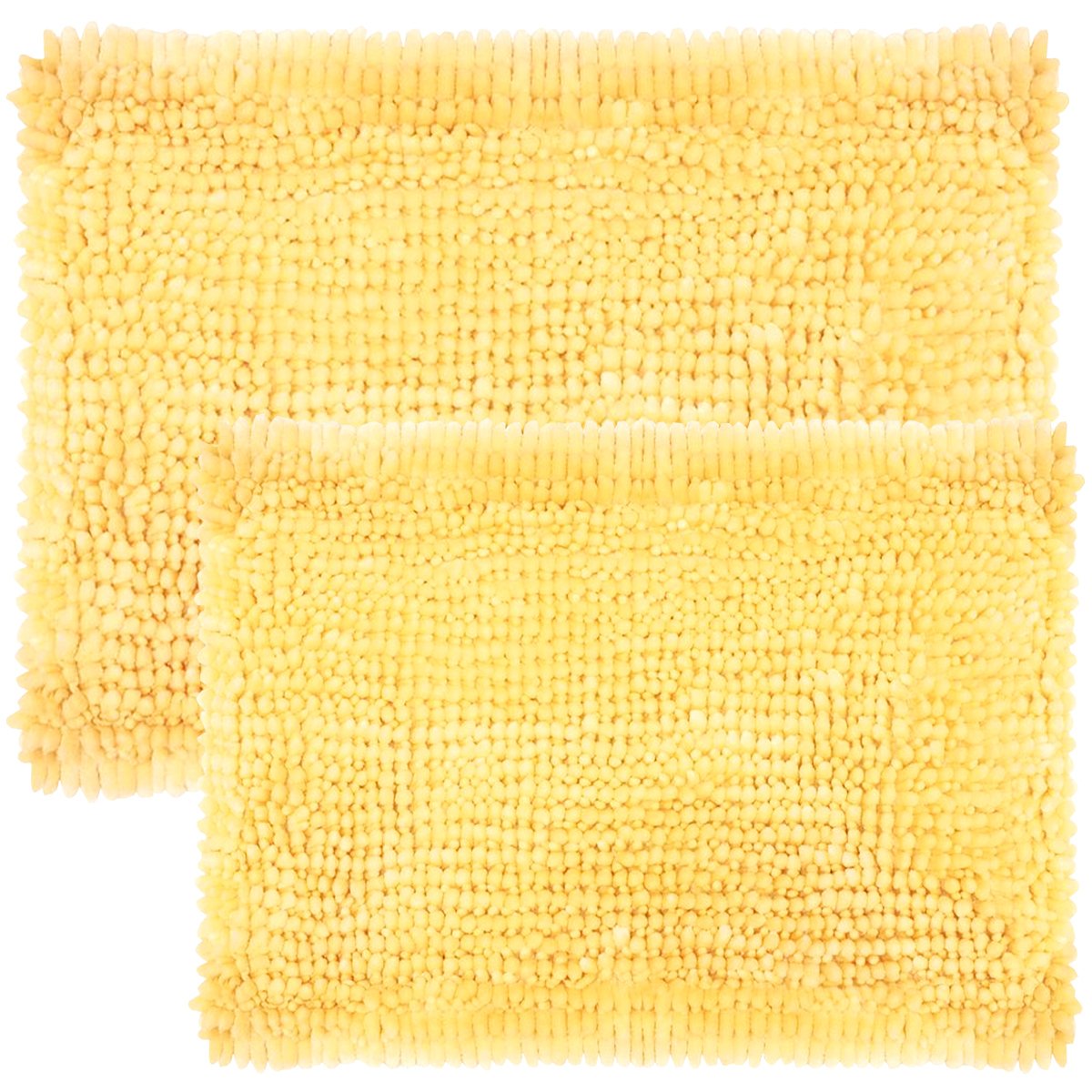 Chenille Noodle Bathroom Mat Set Yellow
