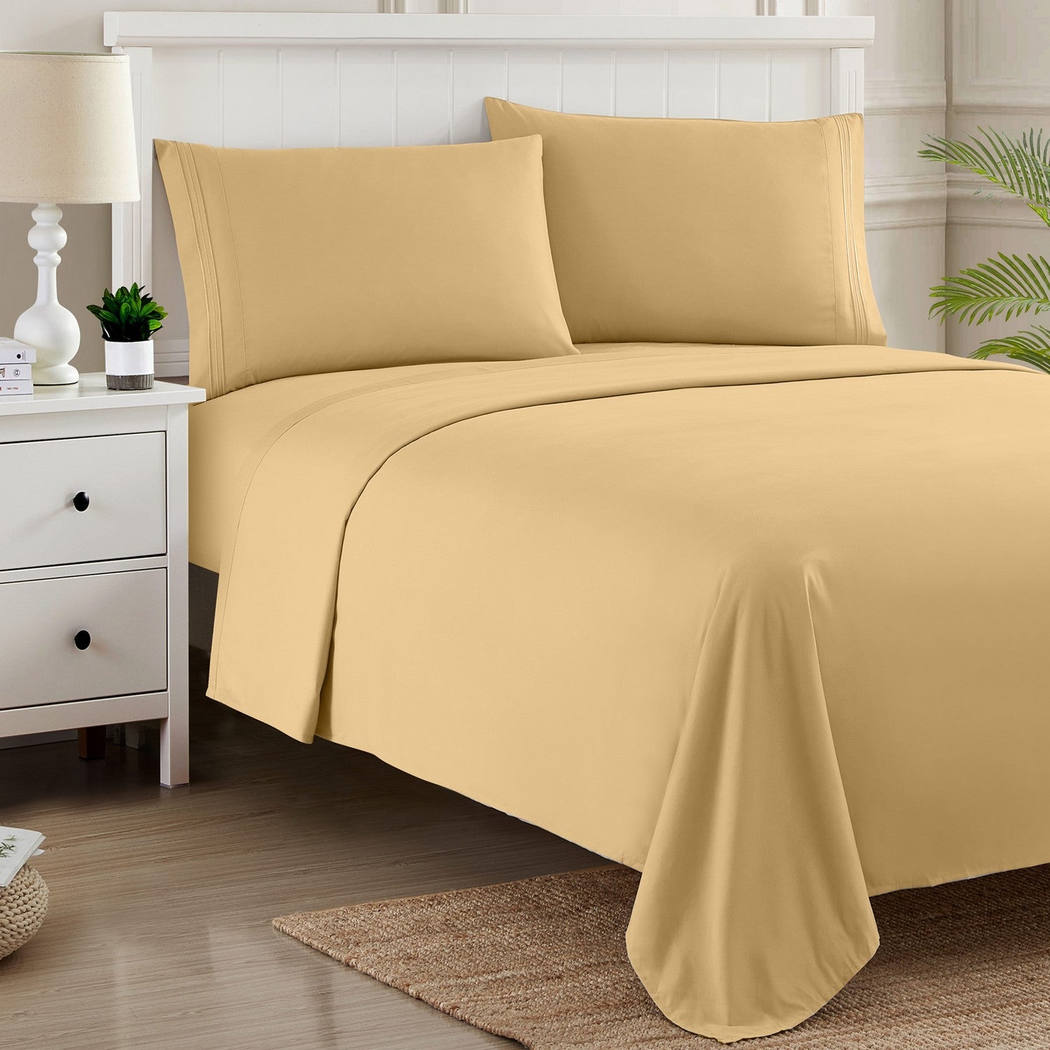Classic 4-Piece Bed Sheet Set (Camel) - Bed 2