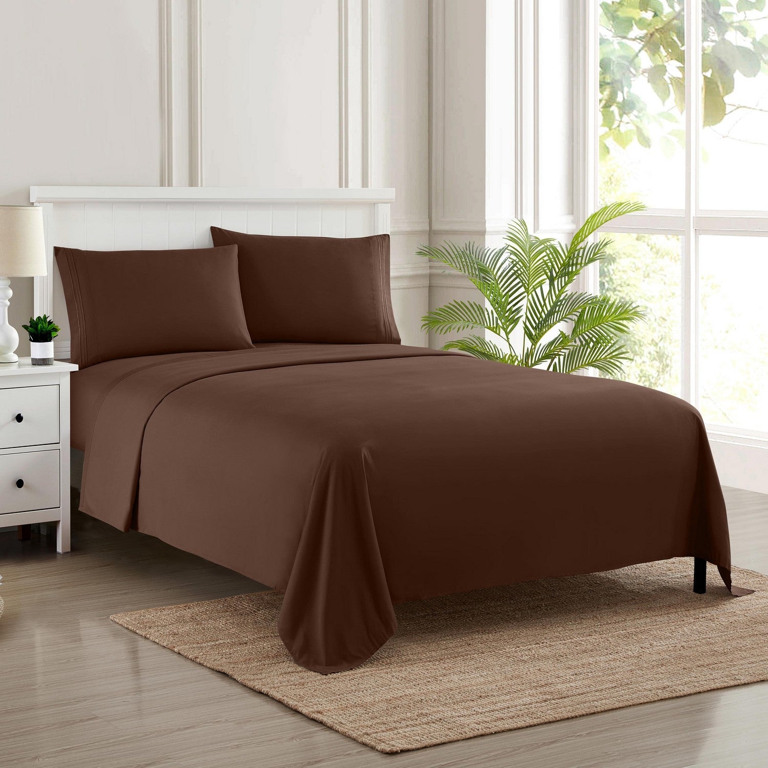 Classic 4-Piece Bed Sheet Set (Chocolate) - Bed 2