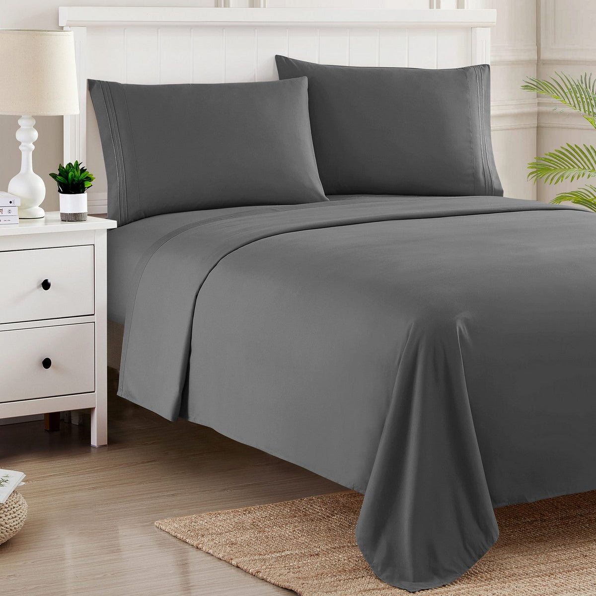 4-Piece Sheet Set - Gray | Sweet Home Collection