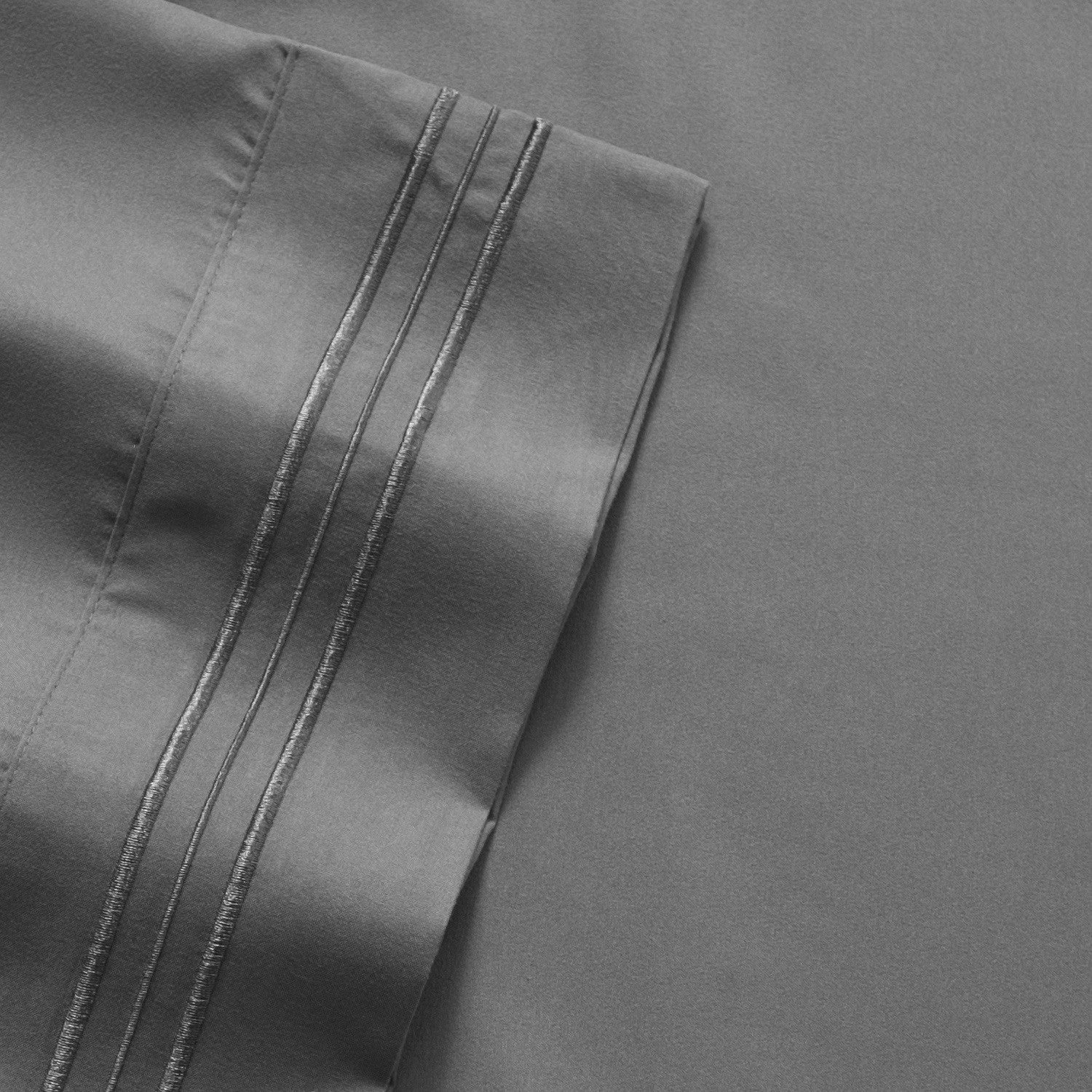 Classic 4-Piece Bed Sheet Set (Gray) - Fabric