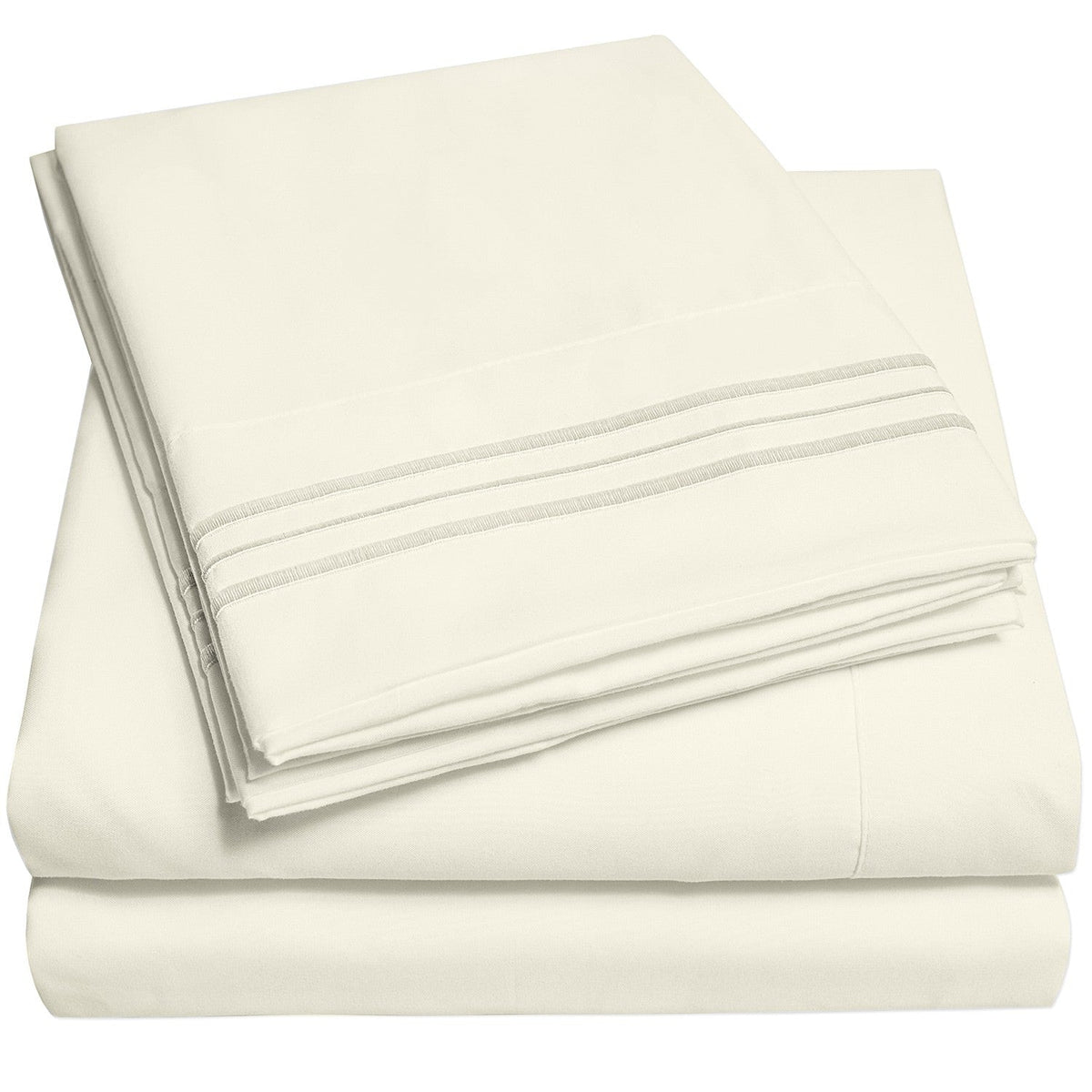 Classic 4-Piece Bed Sheet Set (Ivory) - Folded