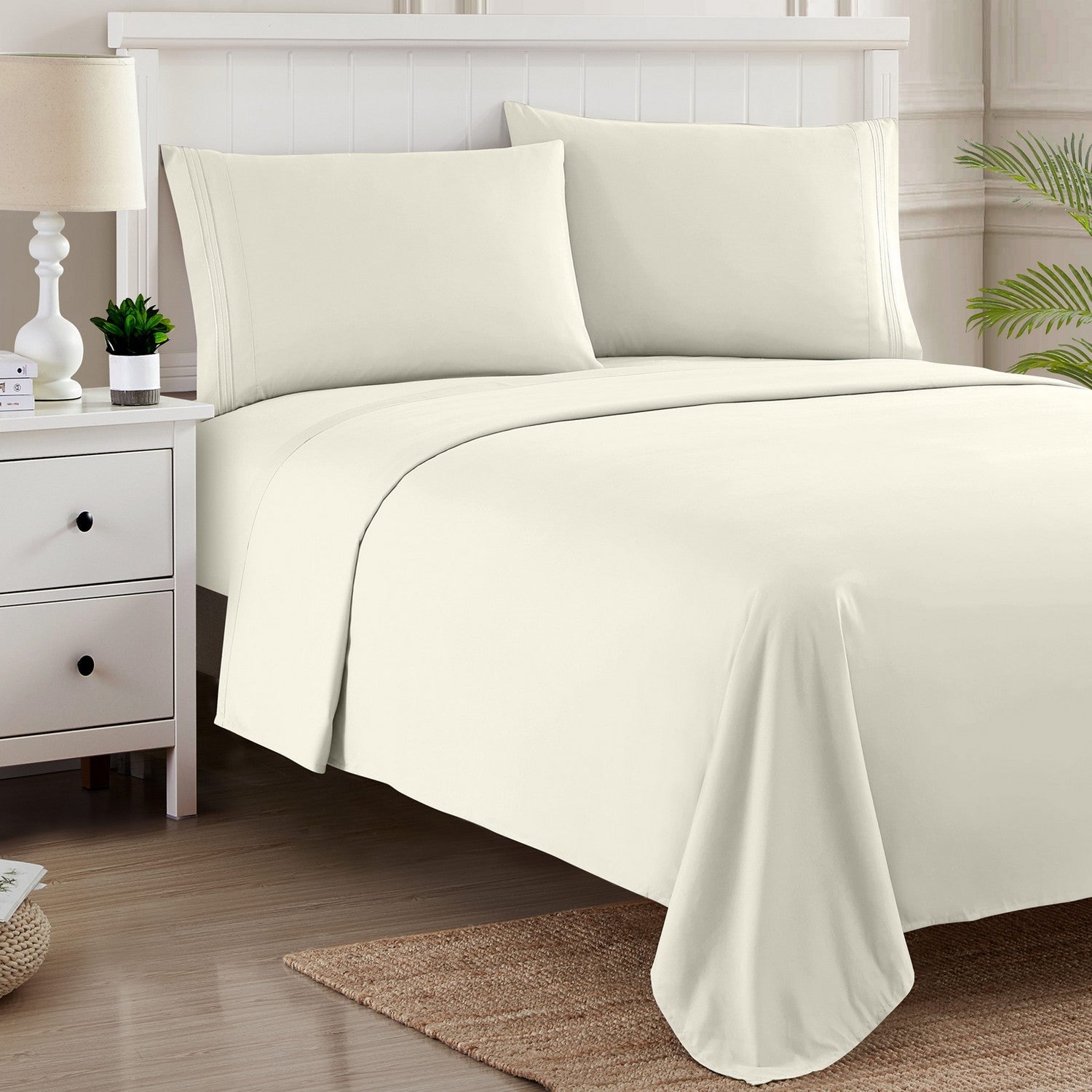 Classic 4-Piece Bed Sheet Set (Ivory) - Bed 2