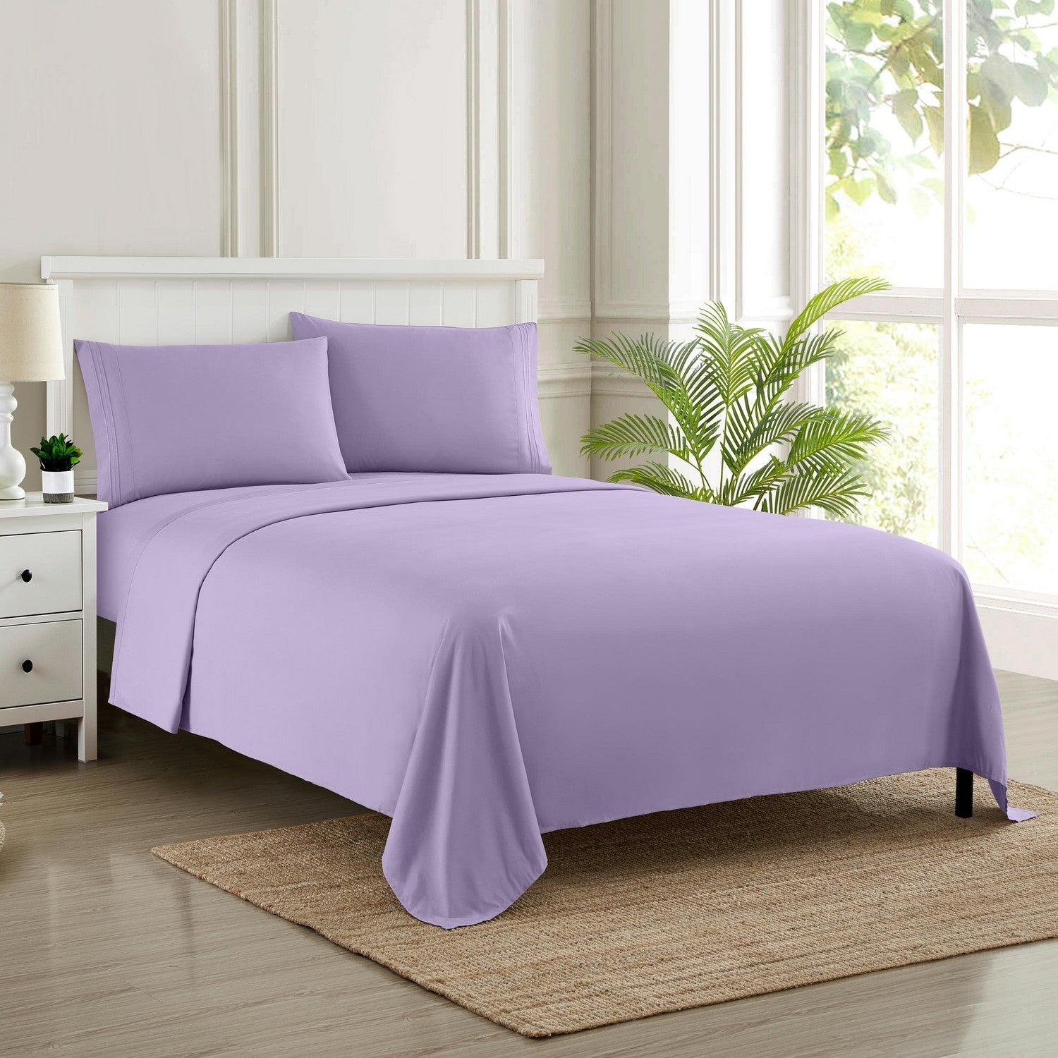 Classic 4-Piece Bed Sheet Set (Lavender) - Bed