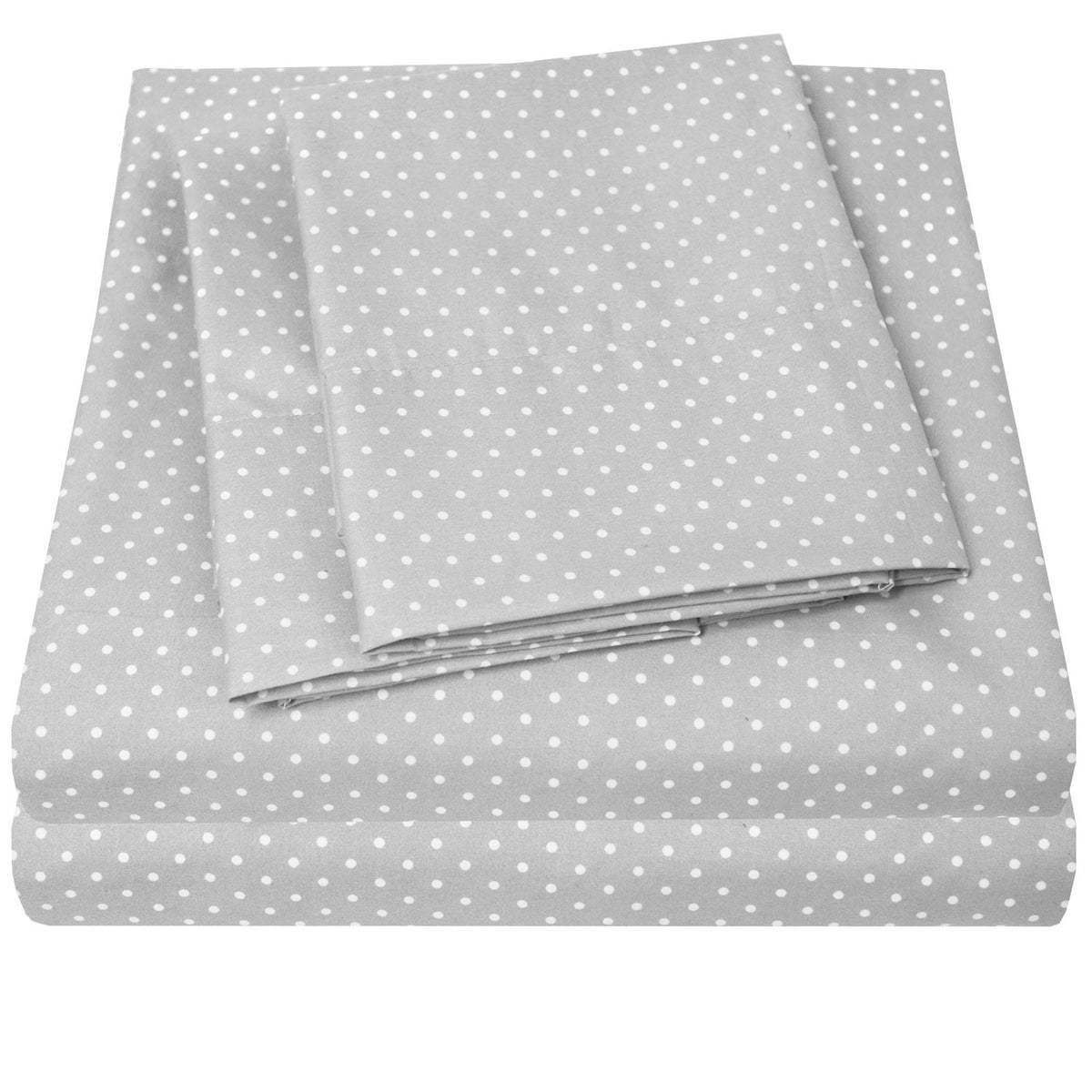 Classic 4-Piece Bed Sheet Set (Loft Gray Dot) - Folded