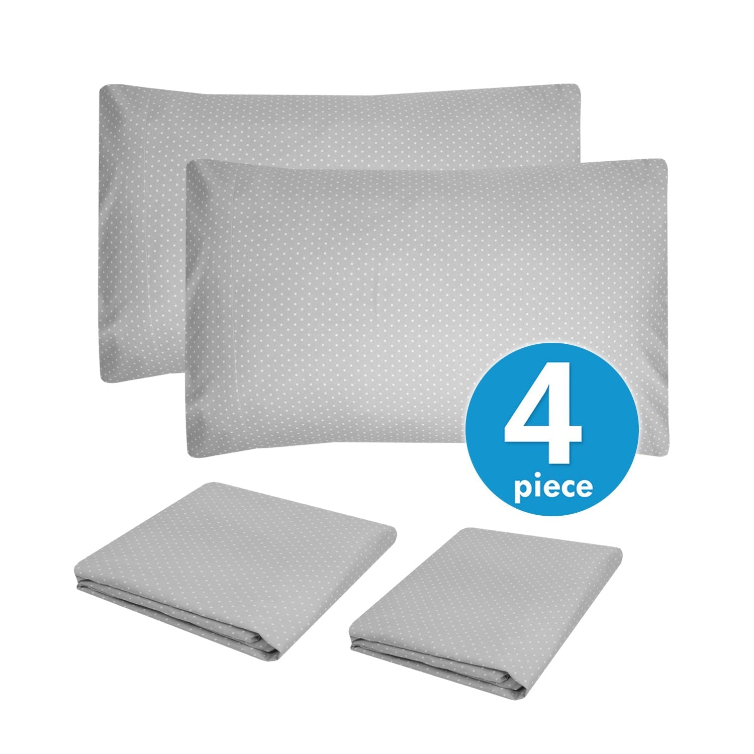 Classic 4-Piece Bed Sheet Set (Loft Gray Dot) - Set