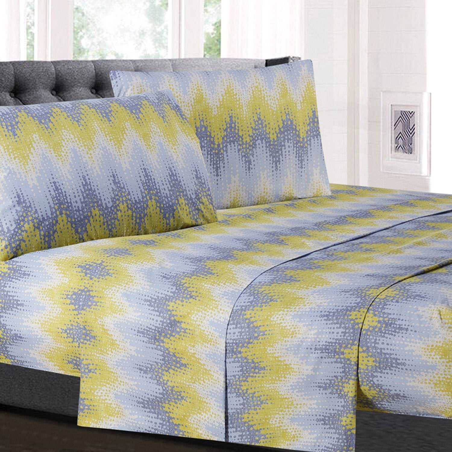 Classic 4-Piece Bed Sheet Set (Malibu Chevron) - Bed