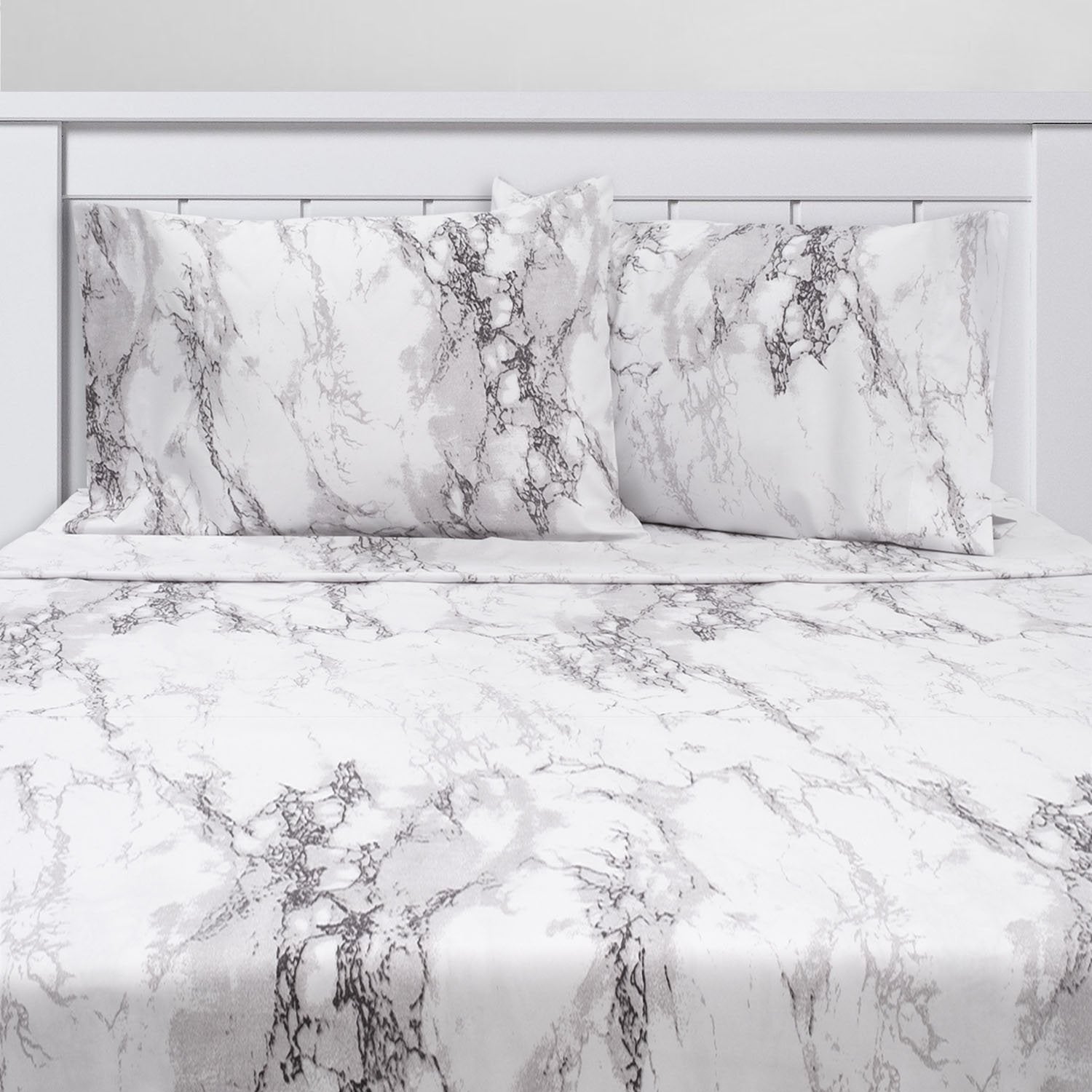 Classic 4-Piece Bed Sheet Set Marble - Bed