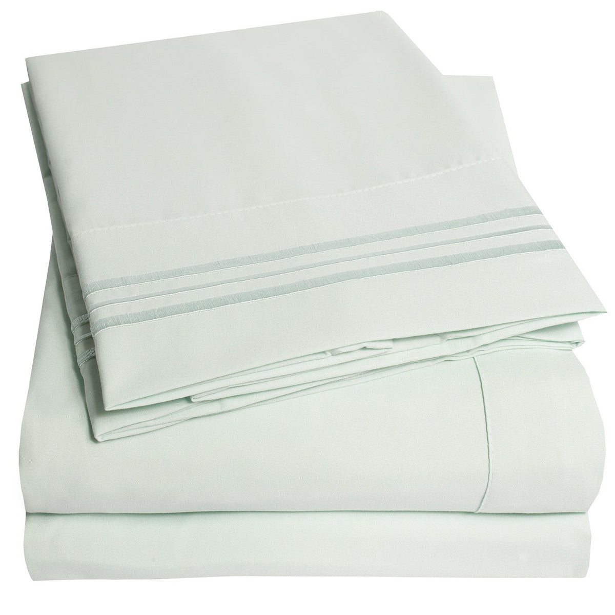 Classic 4-Piece Bed Sheet Set (Mint) - Folded