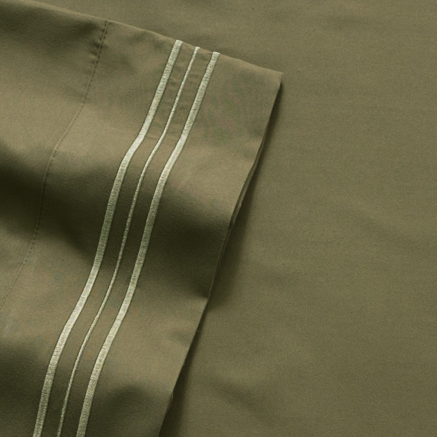 Classic 4-Piece Bed Sheet Set (Olive) - Fabric