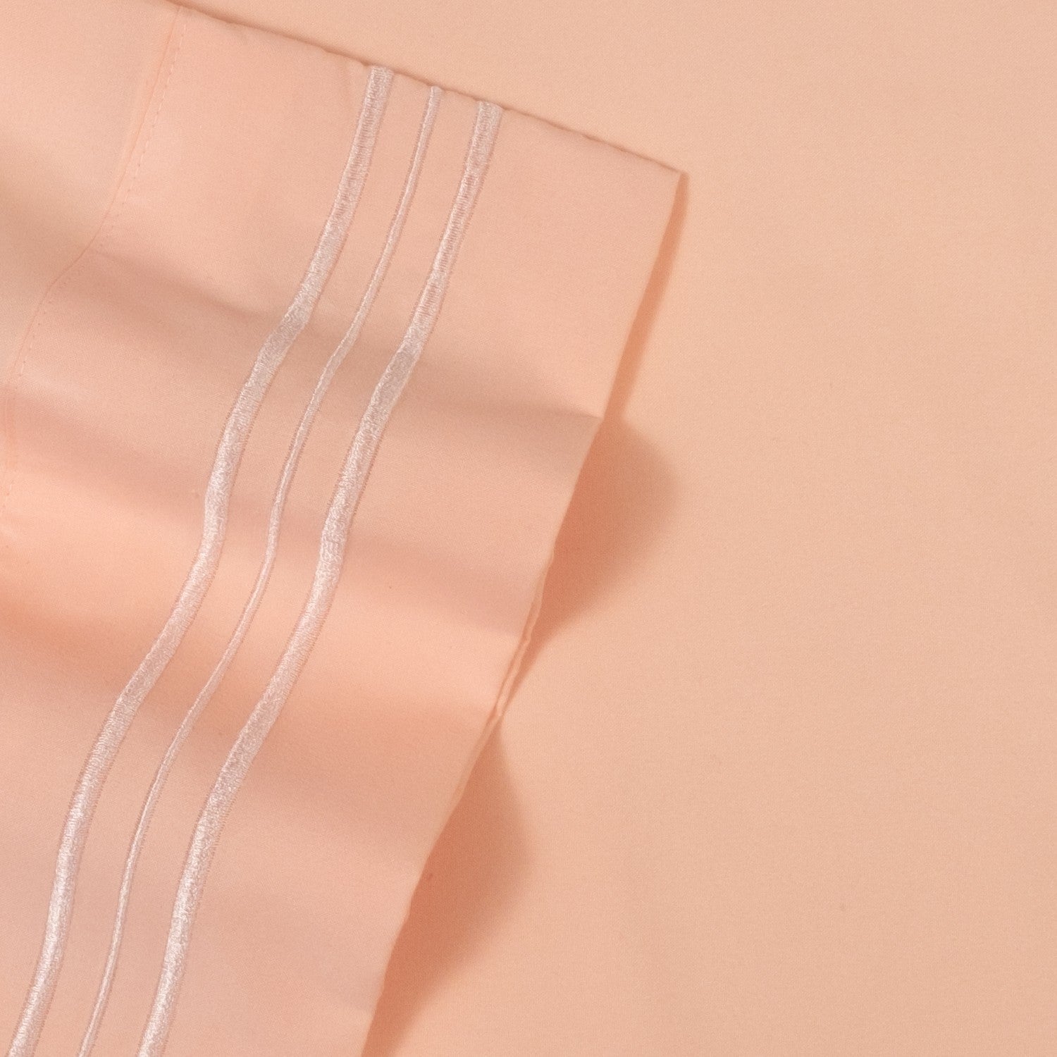 Classic 4-Piece Bed Sheet Set (Peach) - Fabric