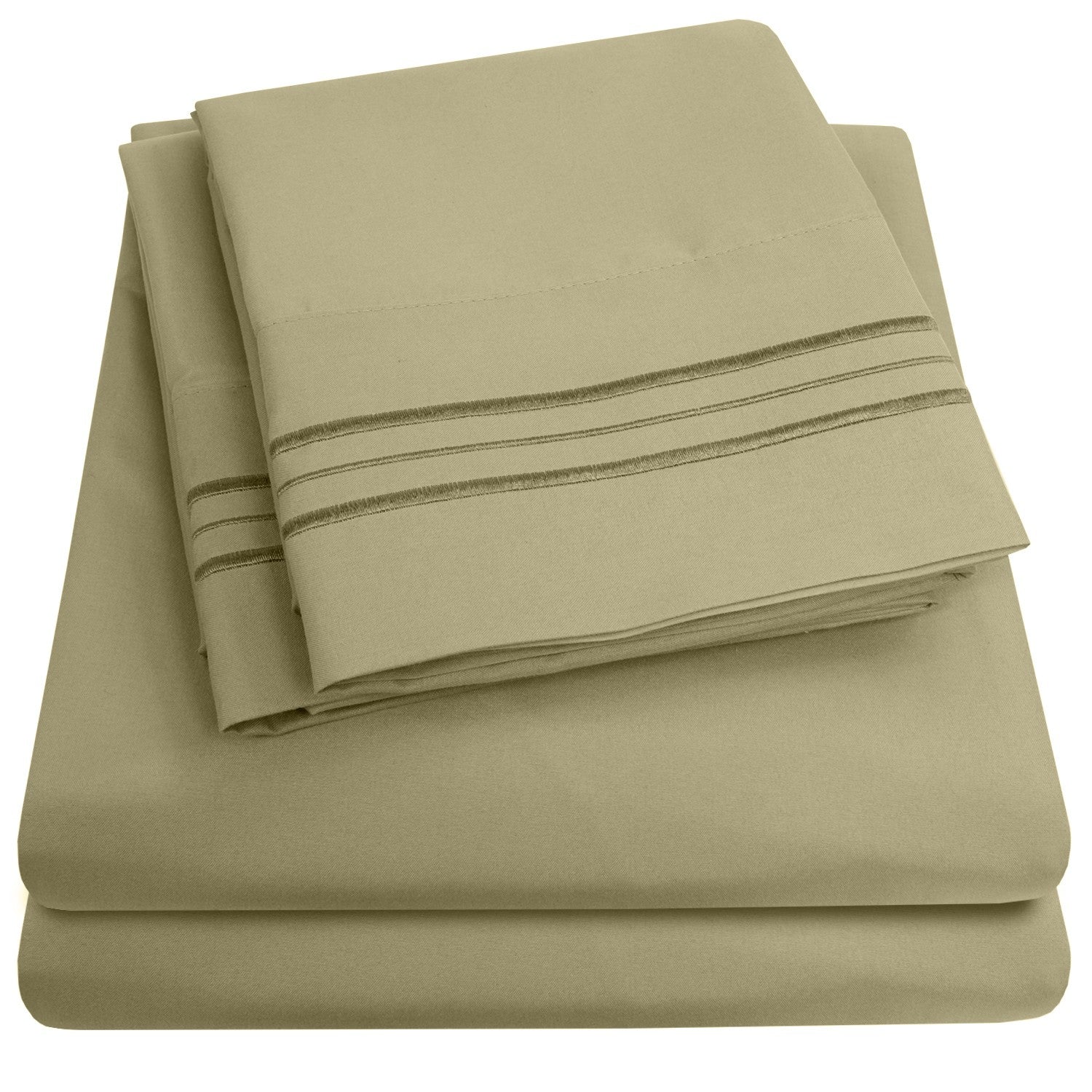 Classic 4-Piece Bed Sheet Set (Sage) - Folded