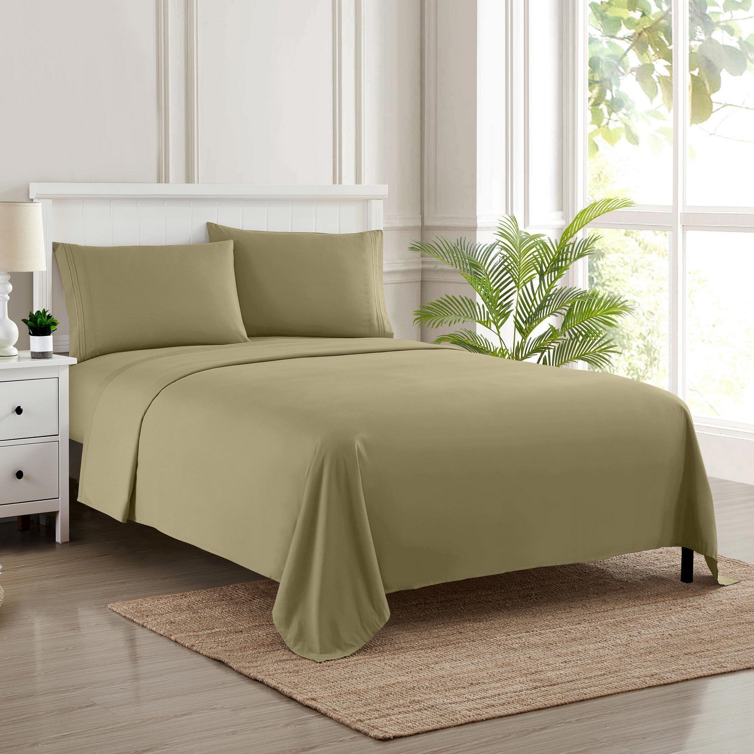 Classic 4-Piece Bed Sheet Set (Sage) - Bed