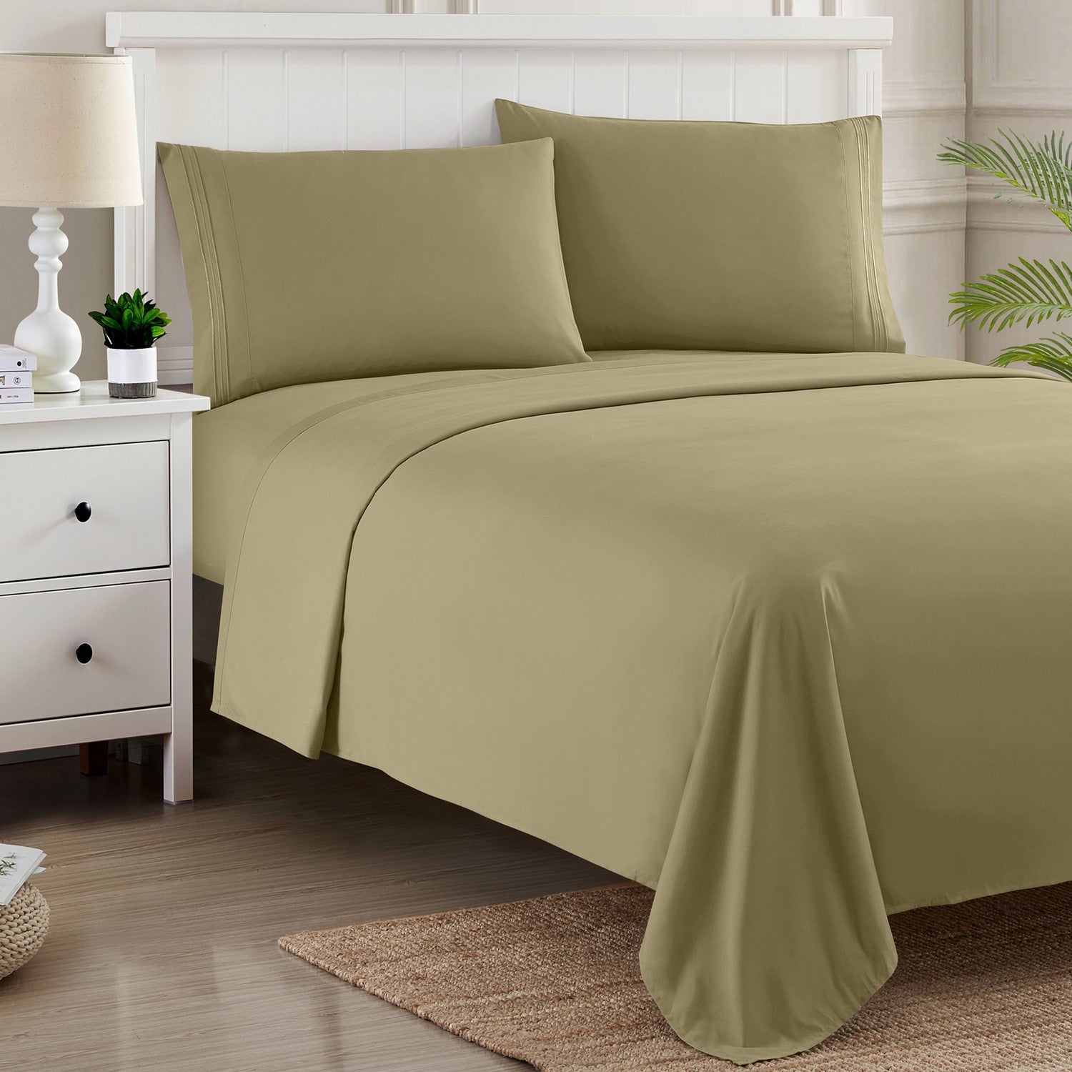 Classic 4-Piece Bed Sheet Set (Sage) - Bed 2