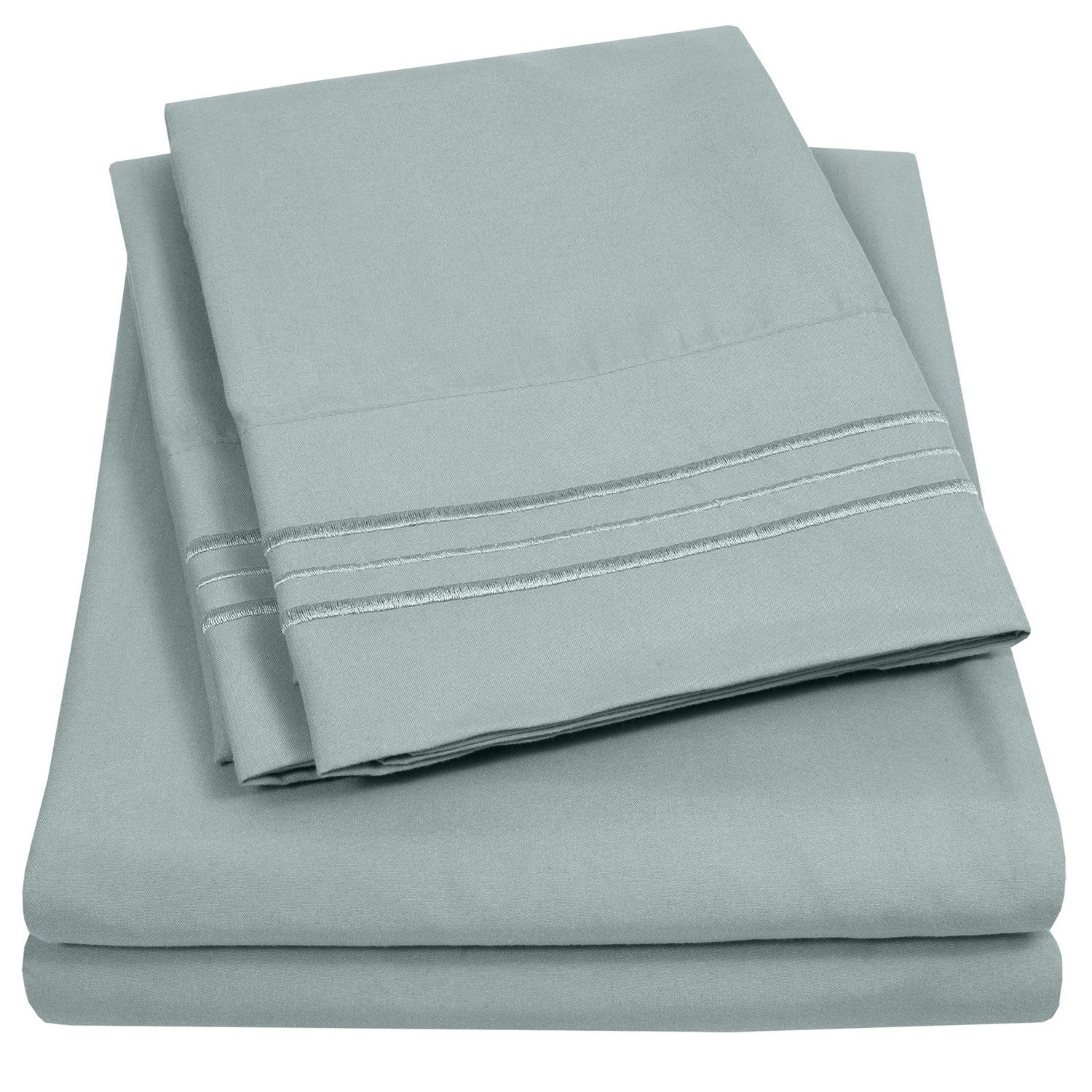 Classic 4-Piece Bed Sheet Set (Slate) - Folded