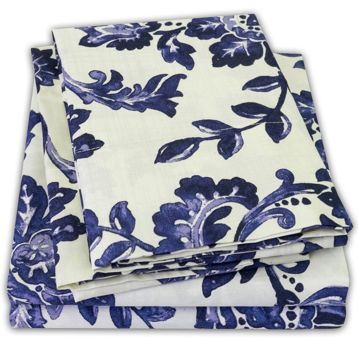 Classic 4-Piece Bed Sheet Set (Tuscany Floral) - Folded