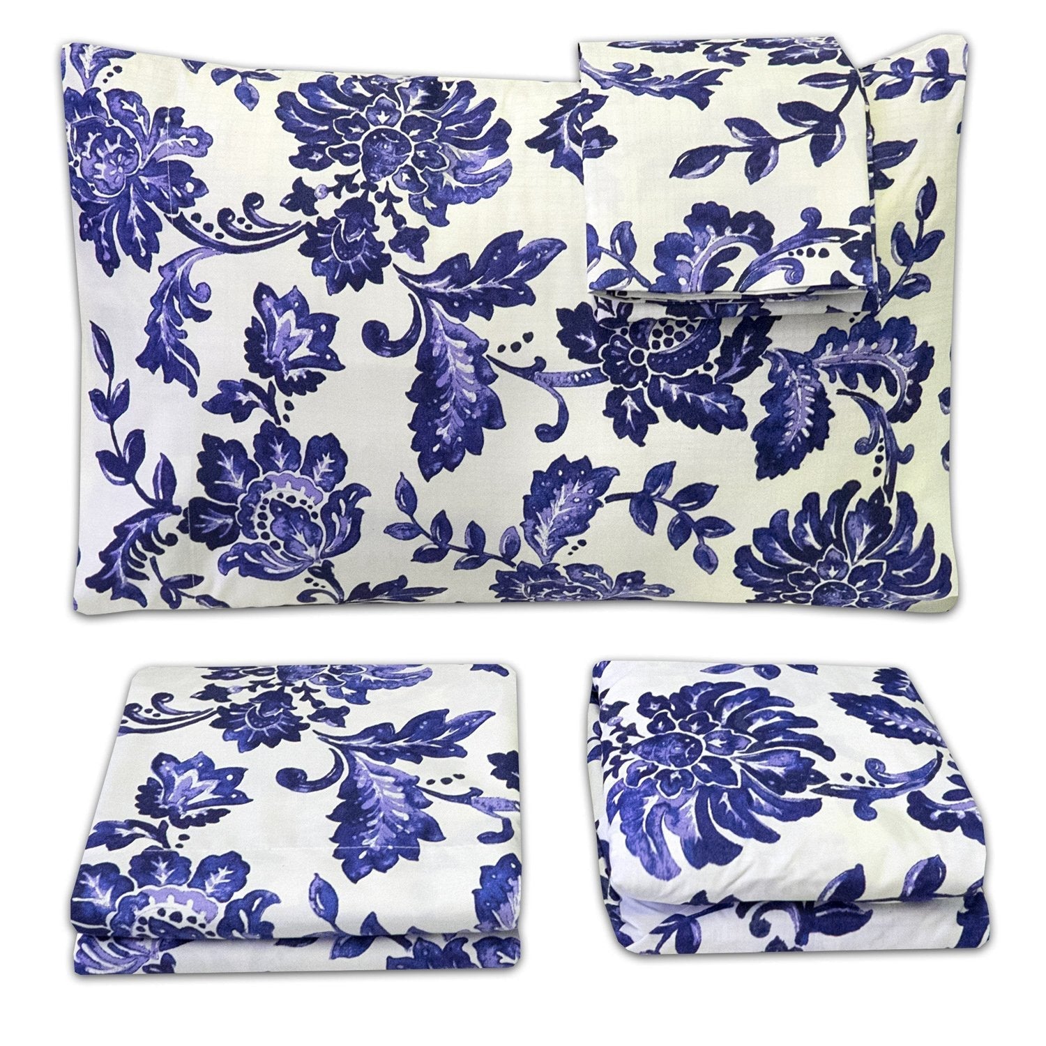 Classic 4-Piece Bed Sheet Set (Tuscany Floral) - Folded 2