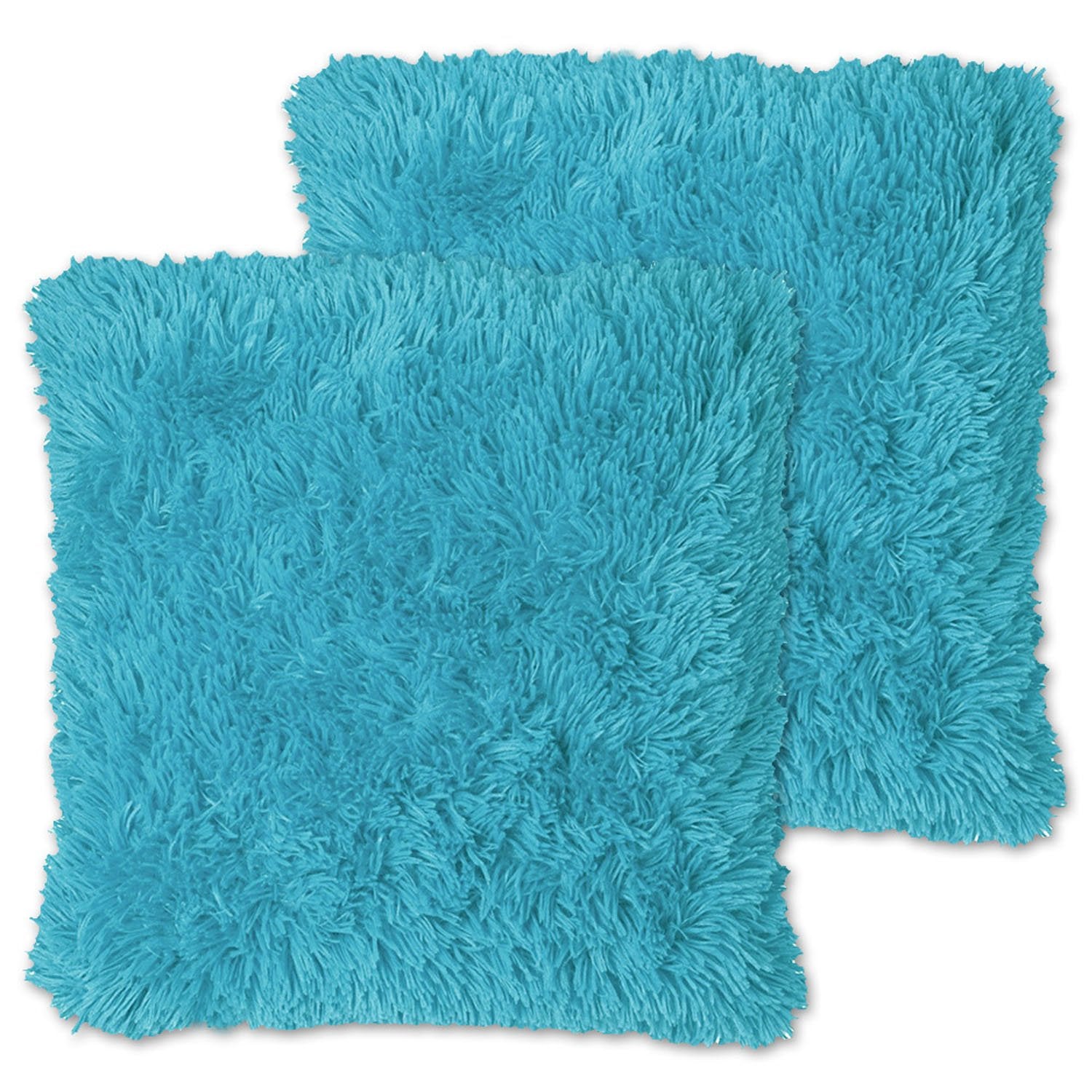 Decorative Plush Throw Pillows Turquoise - Top