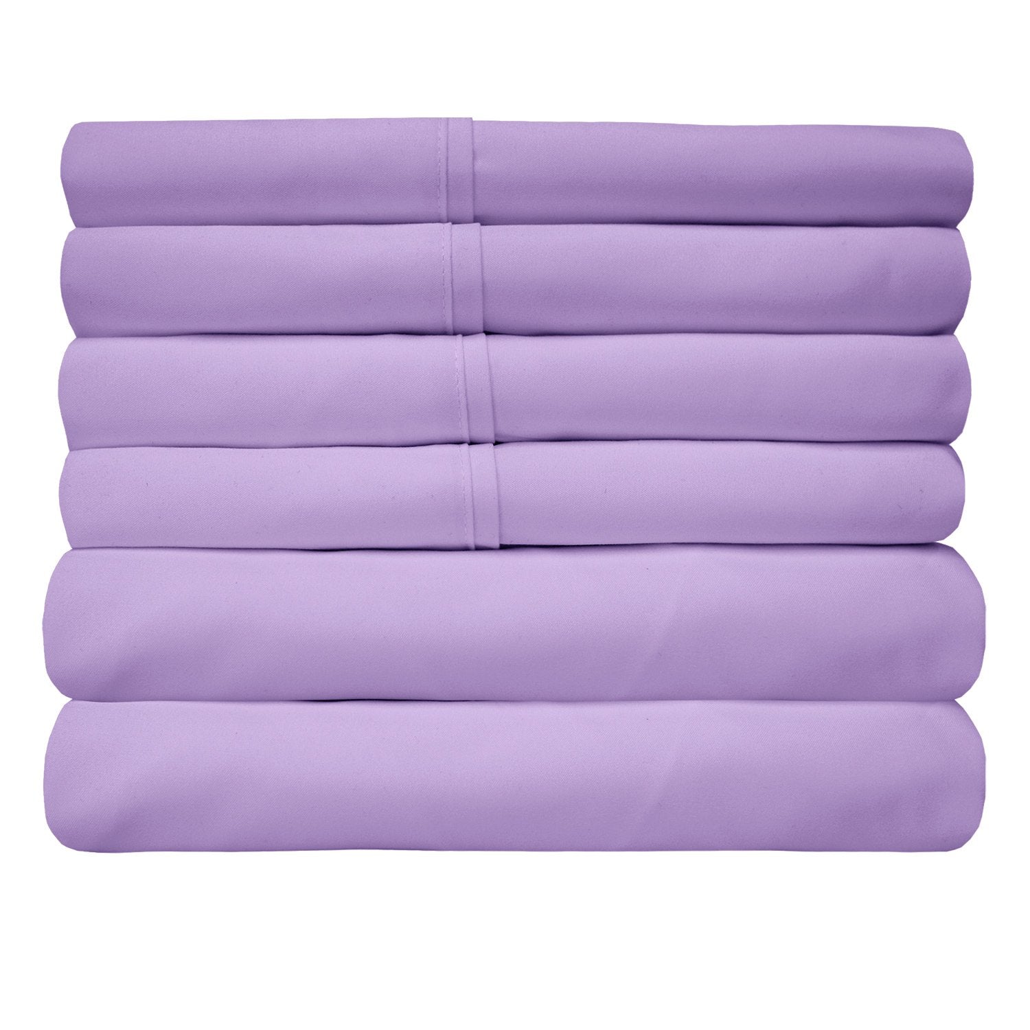 Deluxe 6-Piece Bed Sheet Set (Lavender) - Folded 2