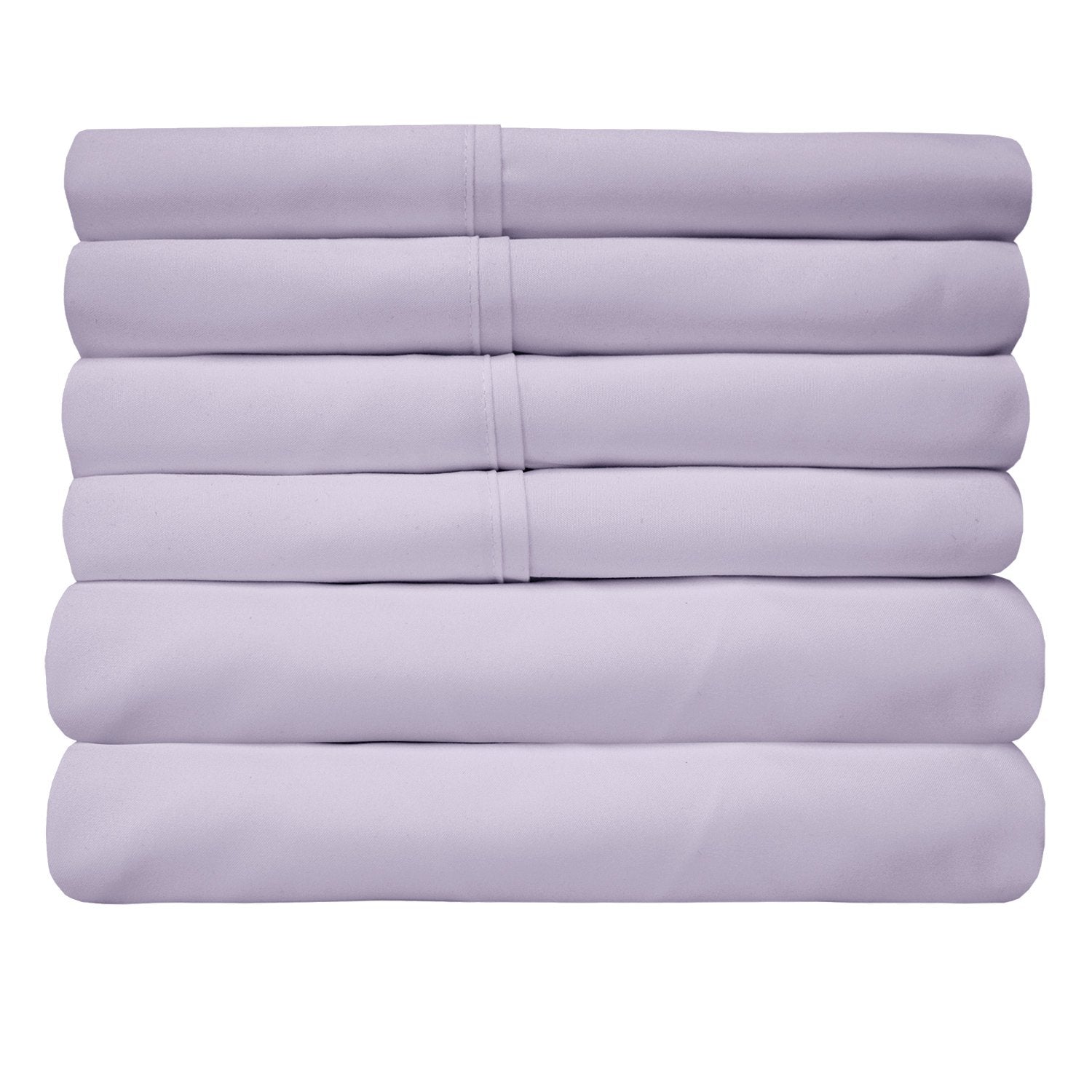 Deluxe 6-Piece Bed Sheet Set (Lilac) - Folded 2