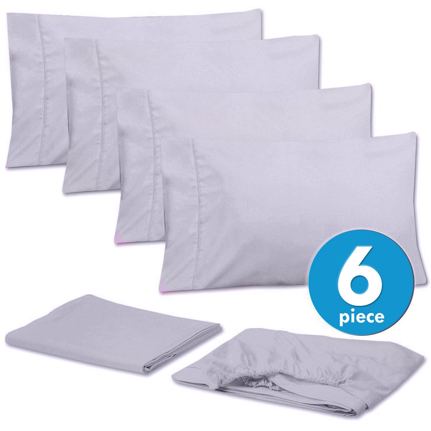Deluxe 6-Piece Bed Sheet Set (Lilac) - Set