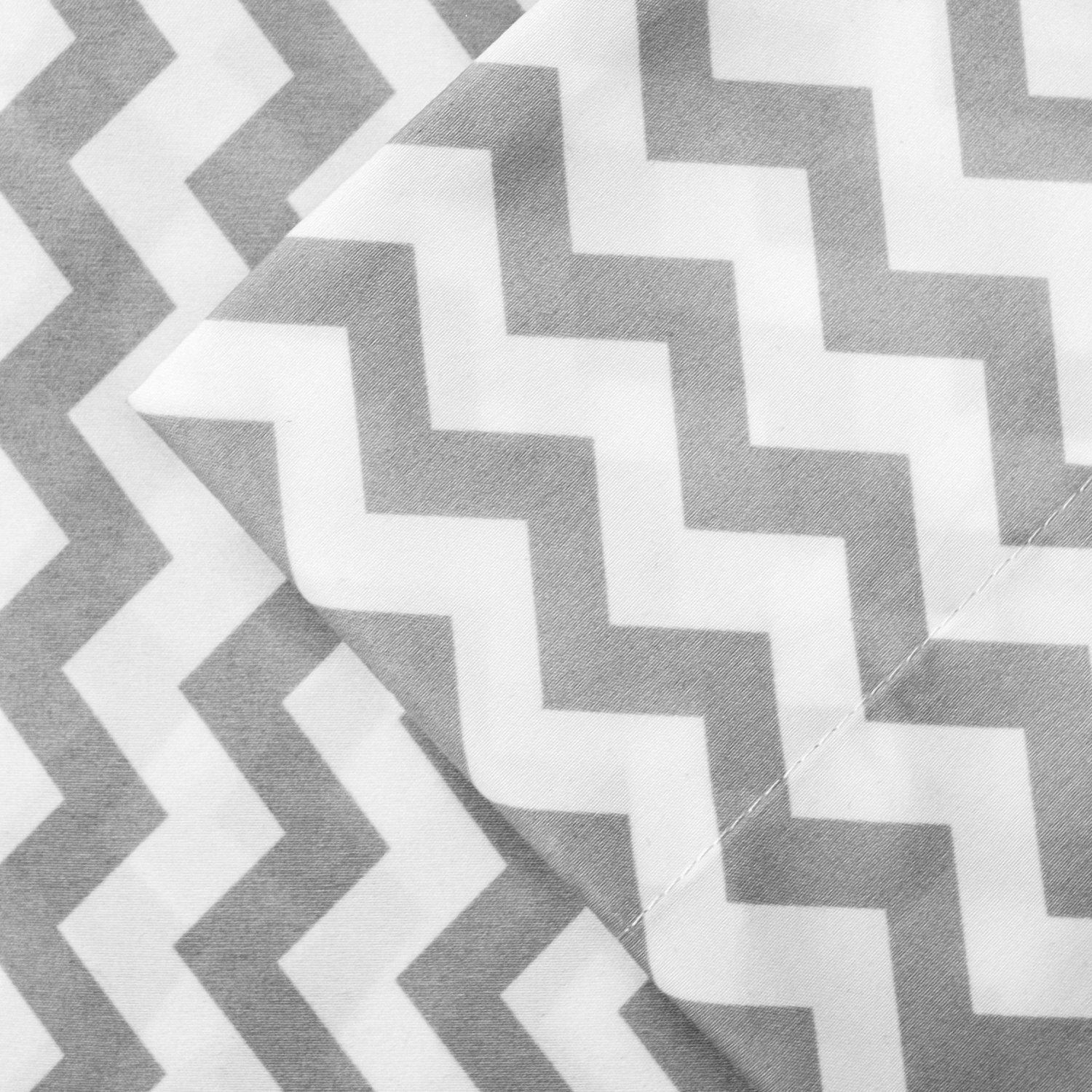 Deluxe 6-Piece Bed Sheet Set (Loft Chevron Gray) - Fabric