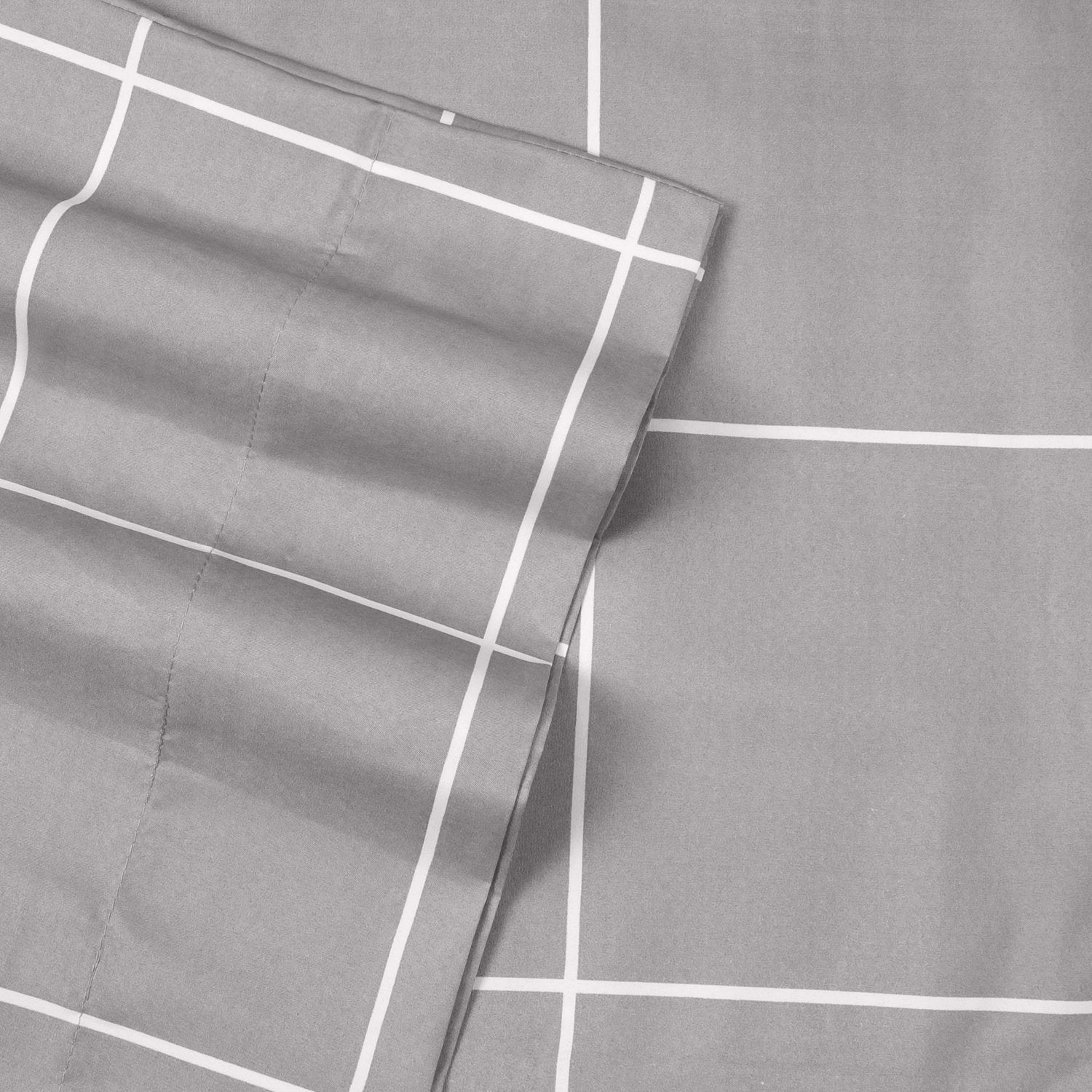 Deluxe 6-Piece Bed Sheet Set (Loft Window Pane Gray) - Fabric