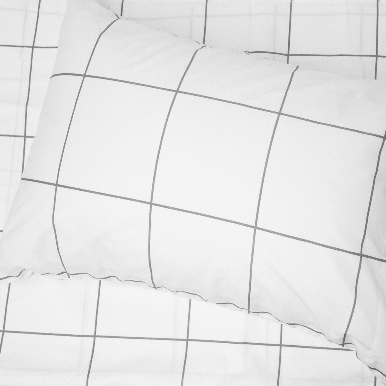 Deluxe 6-Piece Bed Sheet Set (Loft Window Pane White) - Top