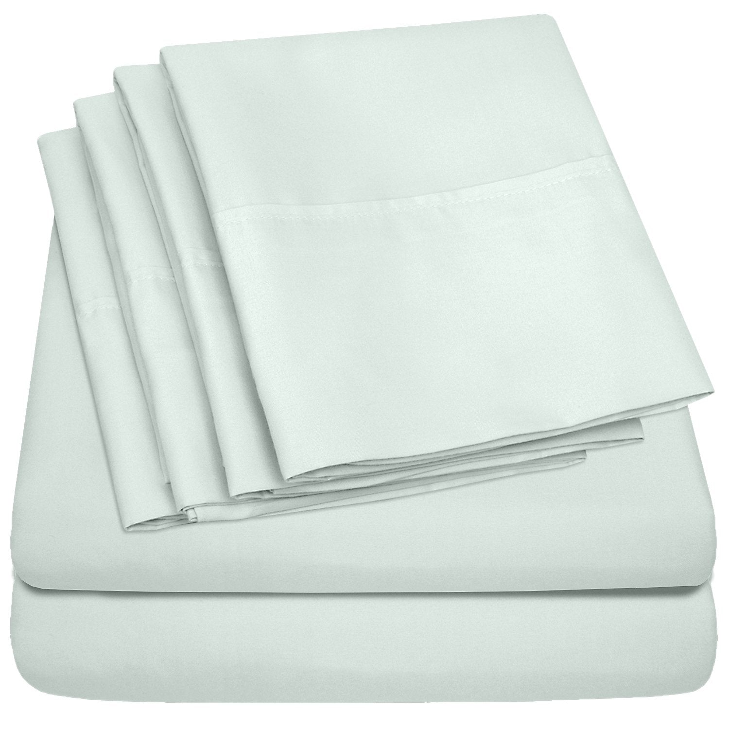Deluxe 6-Piece Bed Sheet Set (Mint) - Folded