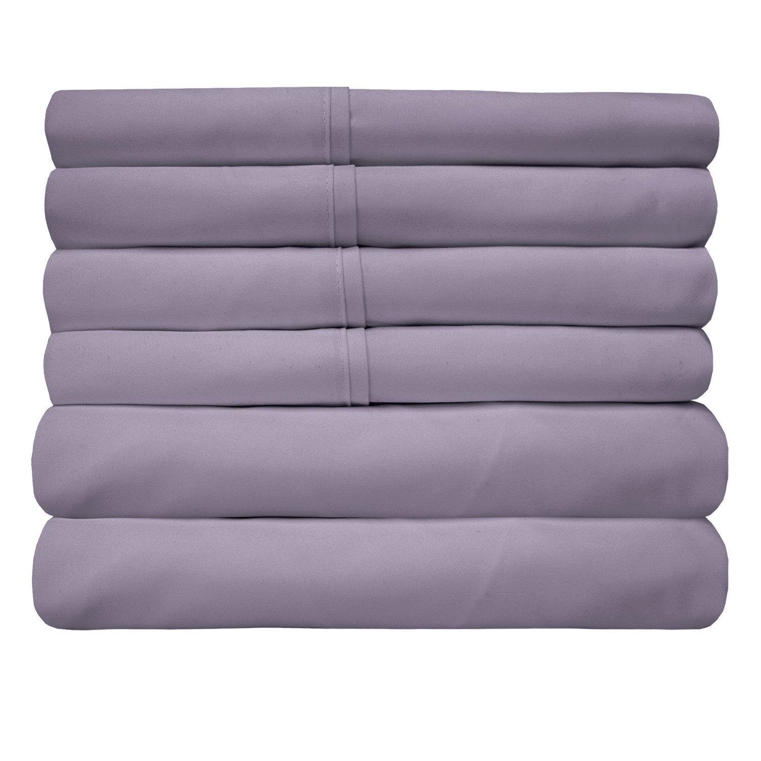 Deluxe 6-Piece Bed Sheet Set (Plum) - Folded 2