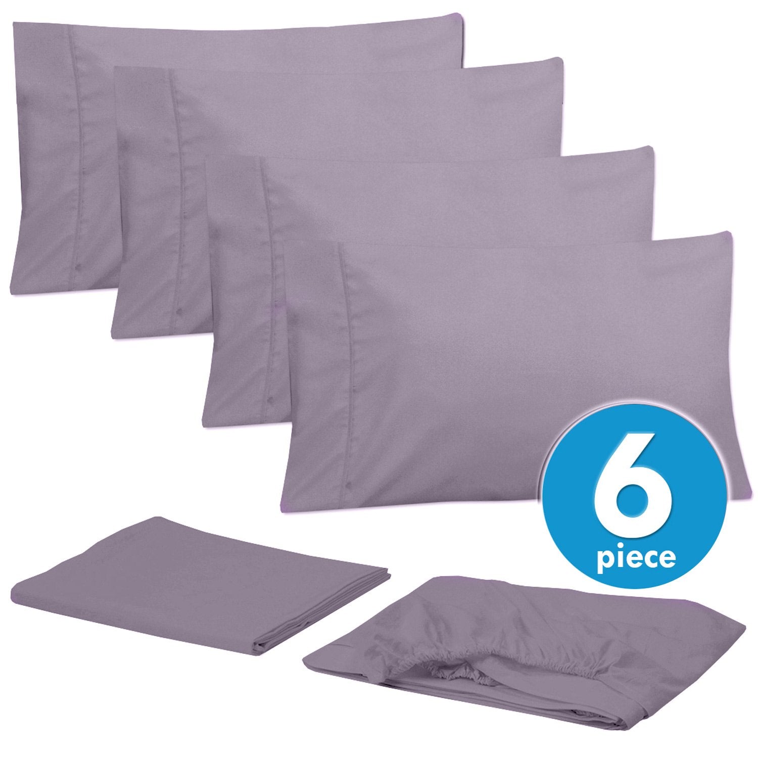 Deluxe 6-Piece Bed Sheet Set (Plum) - Set