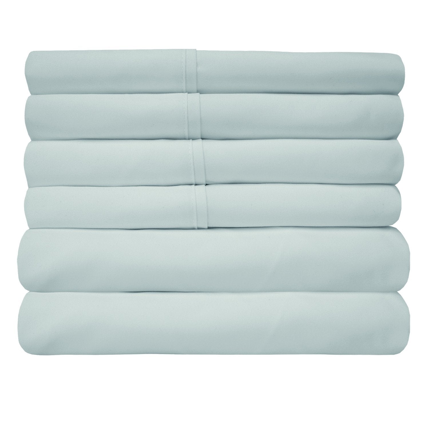 Deluxe 6-Piece Bed Sheet Set (Porcelain Blue) - Folded 2