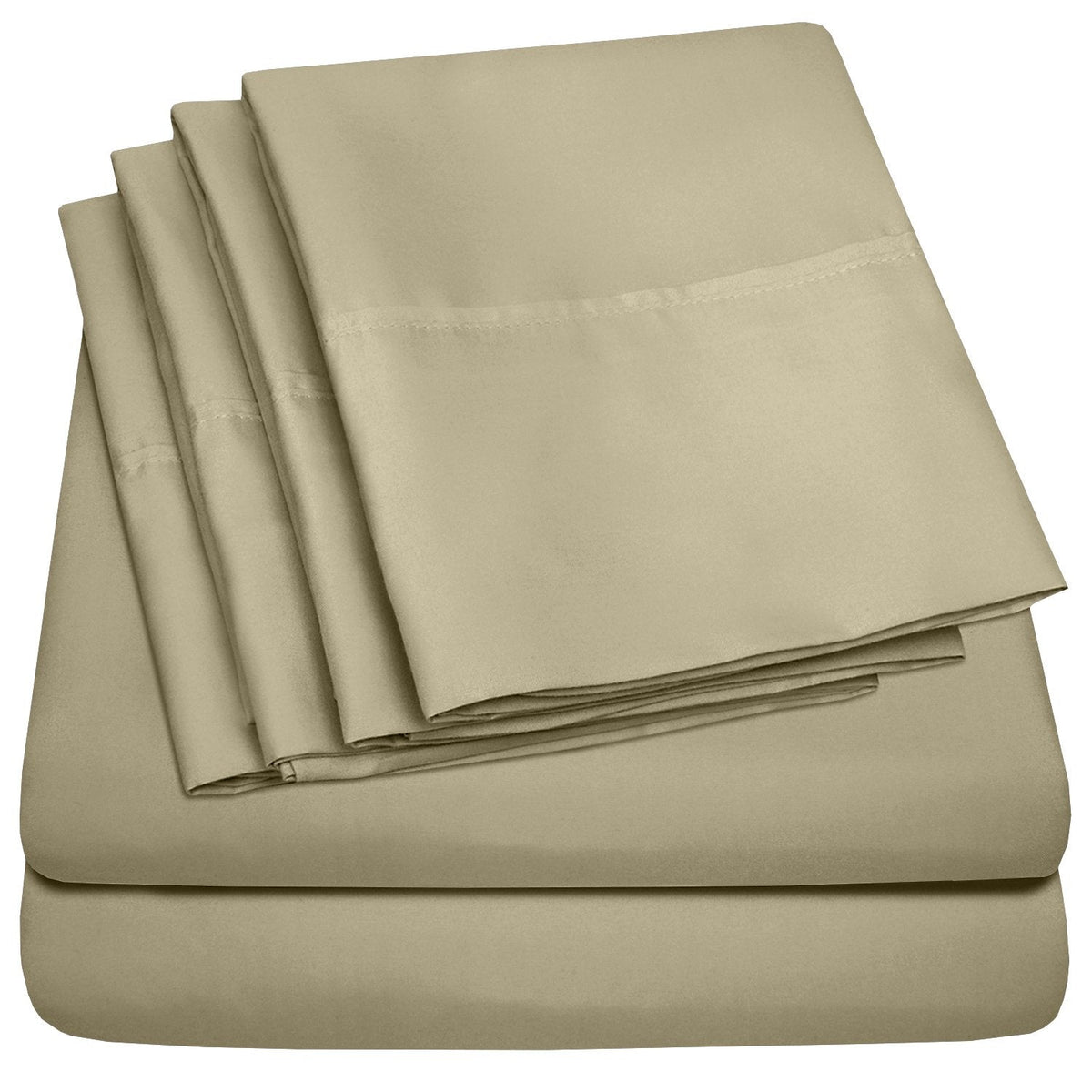 Deluxe 6-Piece Bed Sheet Set (Sage) - Folded