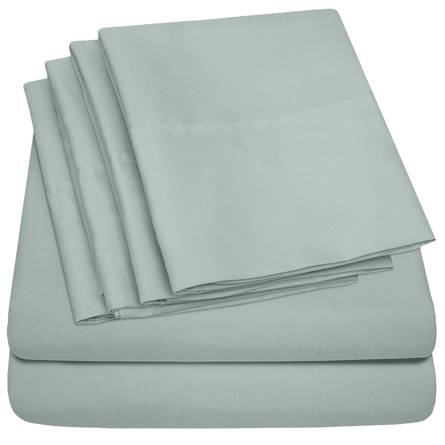 Deluxe 6-Piece Bed Sheet Set (Slate) - Folded