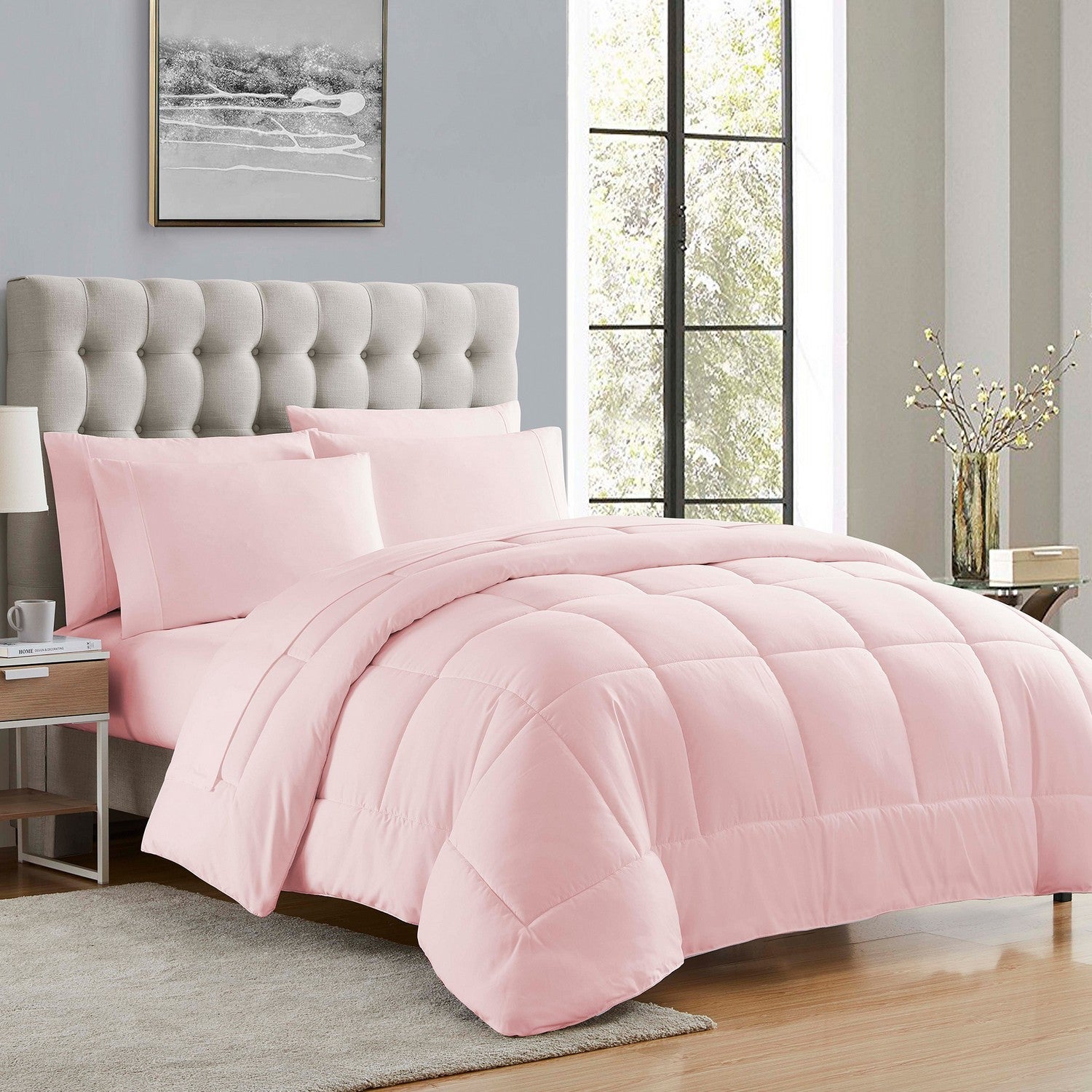Essential 7-Piece Bed in a Bag Set Pale Pink - Bed
