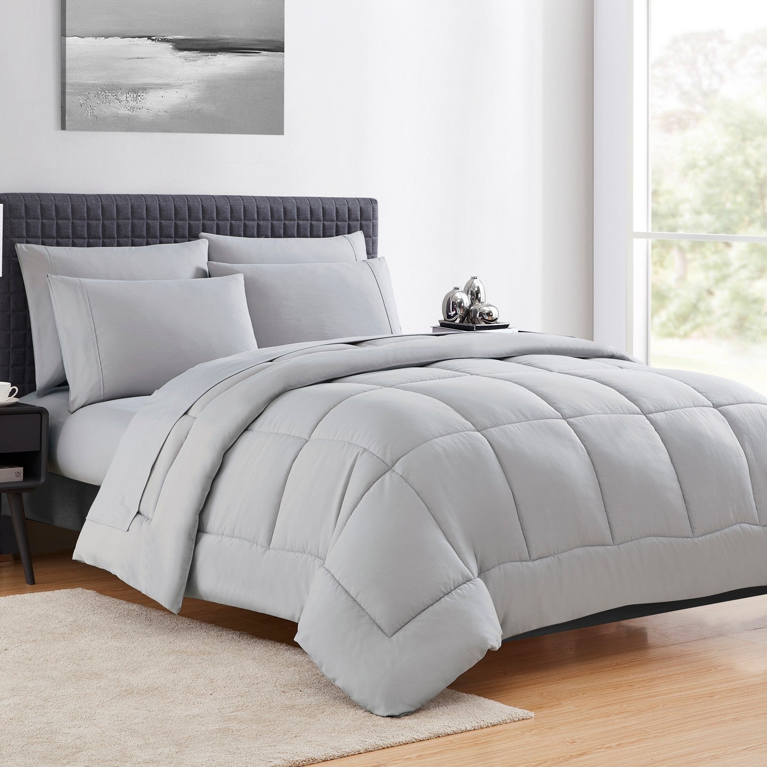 Essential 7-Piece Bed in a Bag Set Silver - Bed