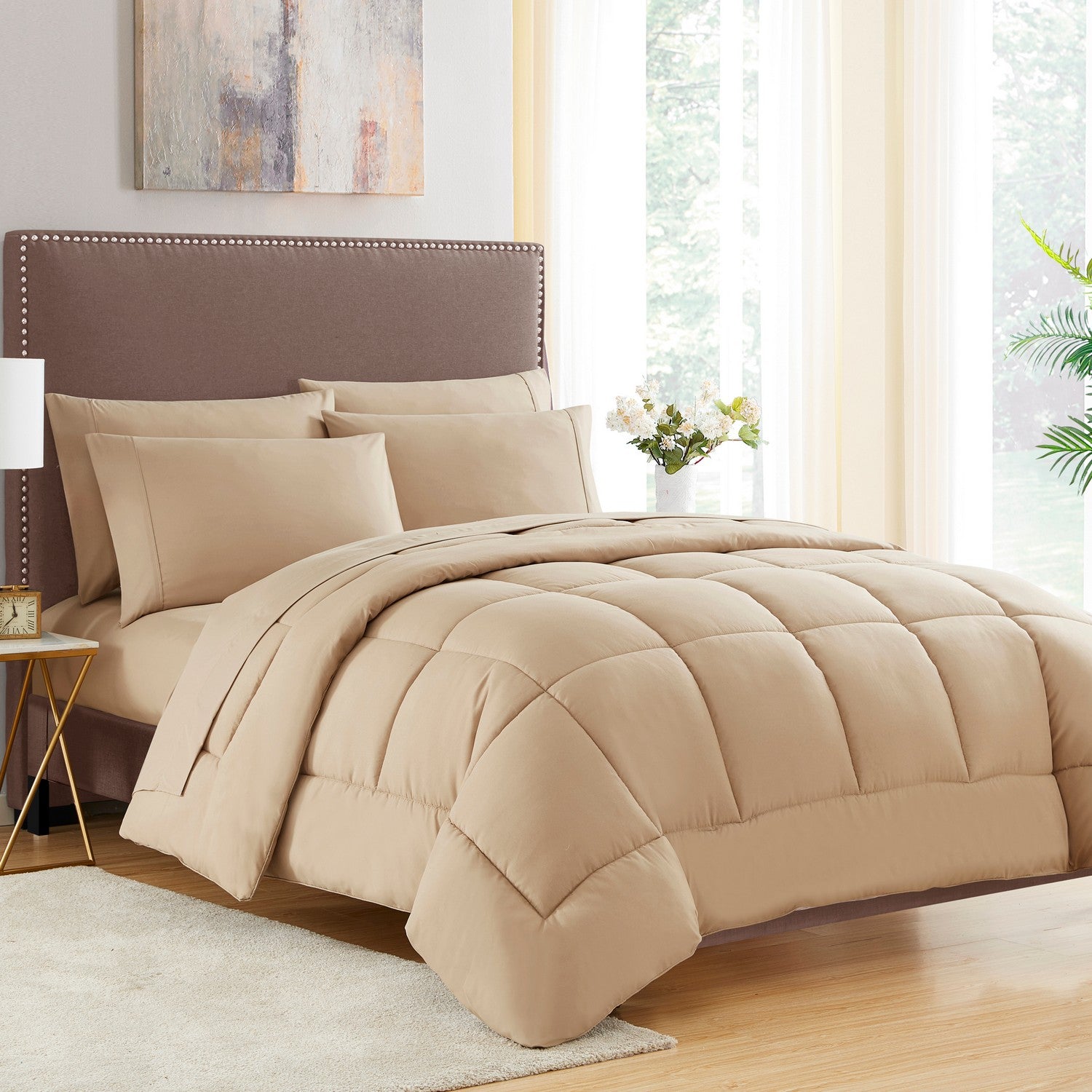 Essential 7-Piece Bed in a Bag Set Taupe - Bed