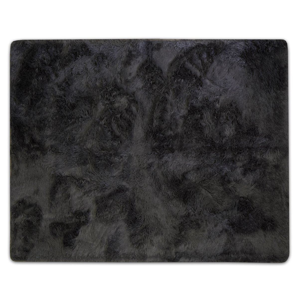 Faux Fur Rectangle Floor Area Rug 4Ft By 5Ft Gray - Top