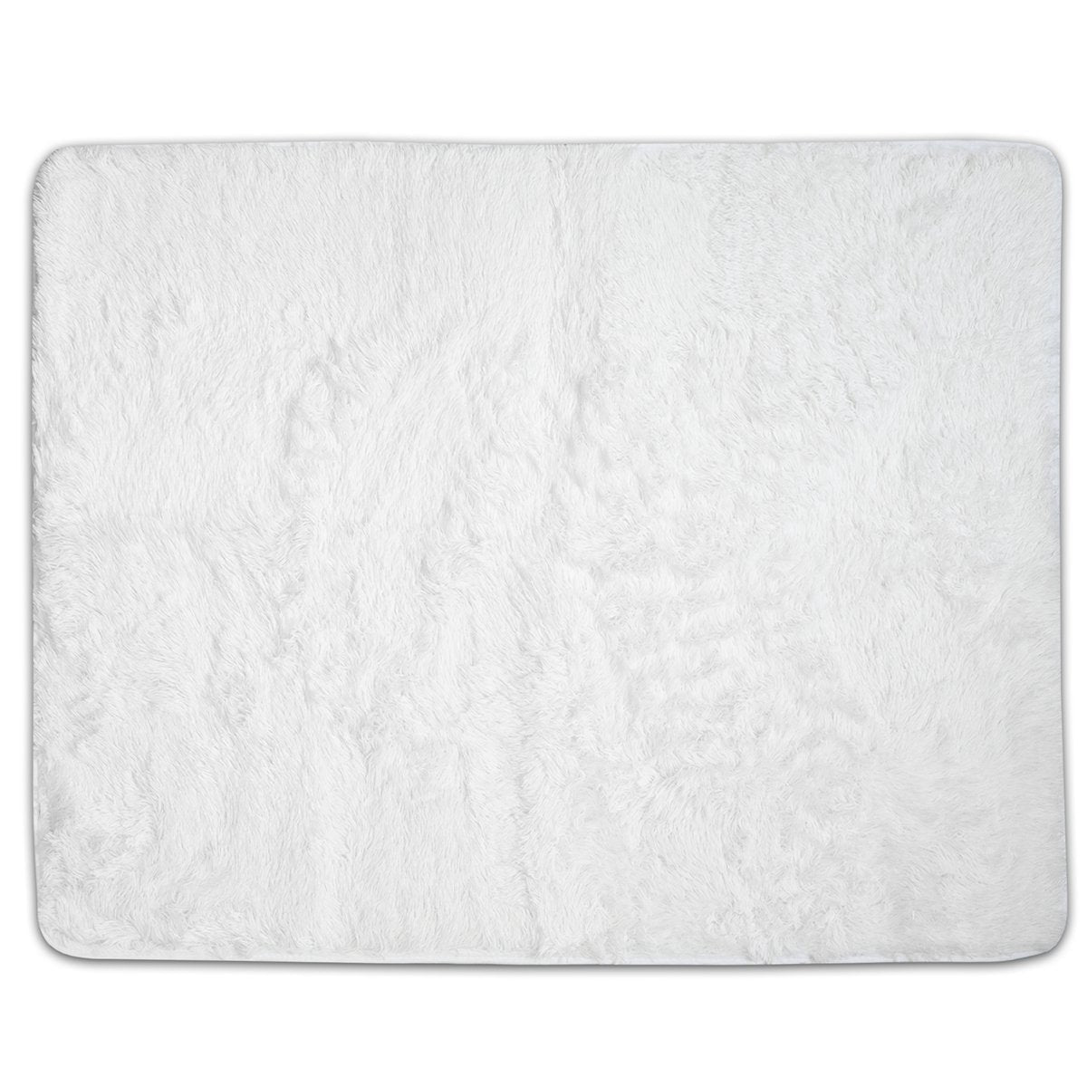Faux Fur Rectangle Floor Area Rug 4Ft By 5Ft White - Top