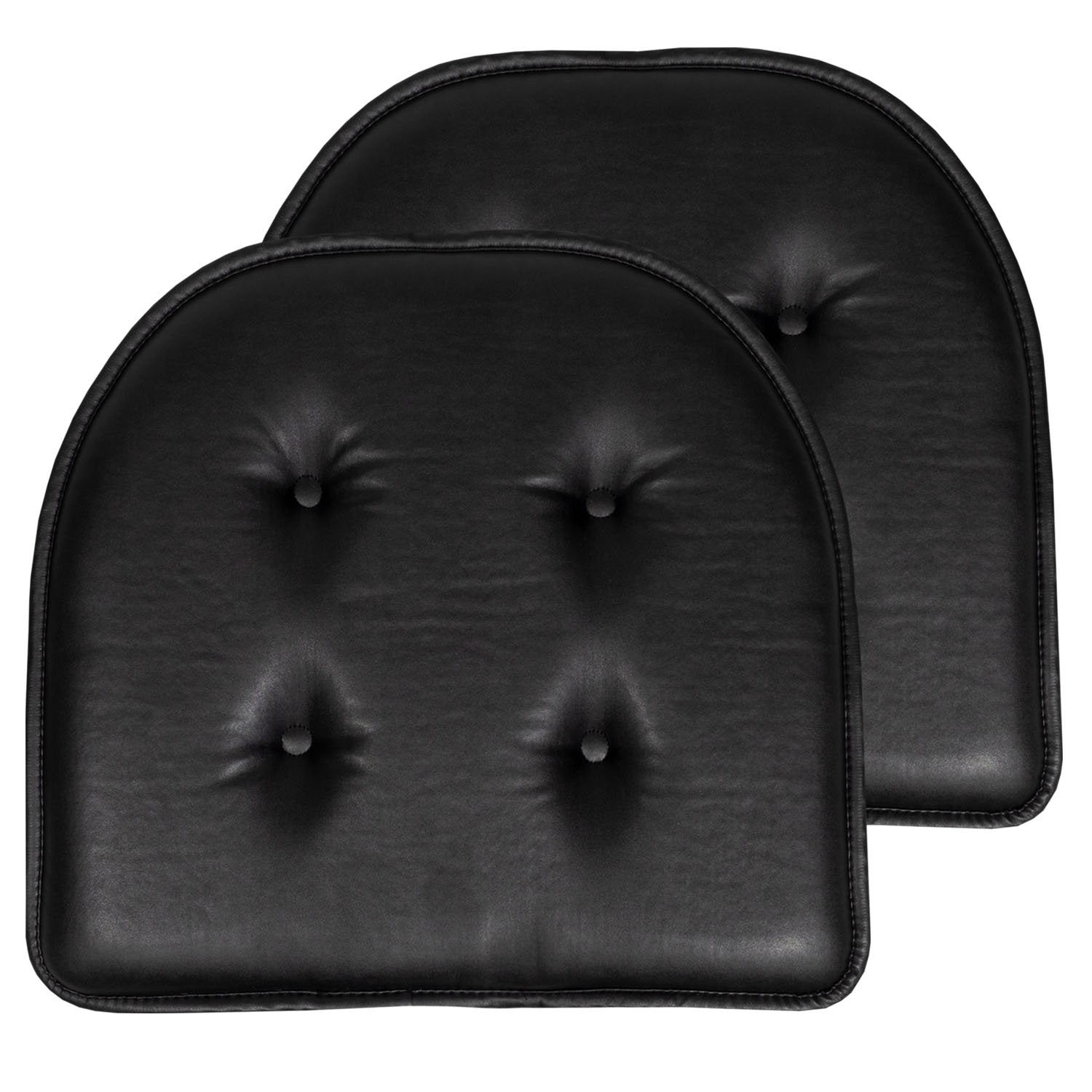 U-Shape Memory Foam Chair Pad Cushion No Slip Faux Leather 16