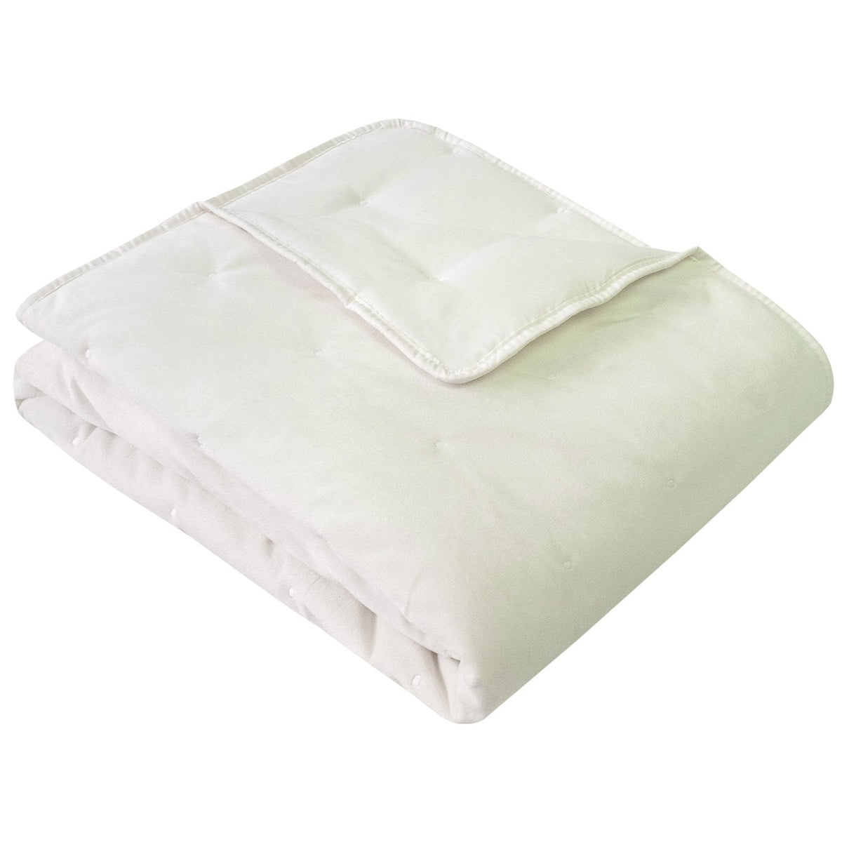 Faux Velvet Reversible Throw Blanket Beige - Folded