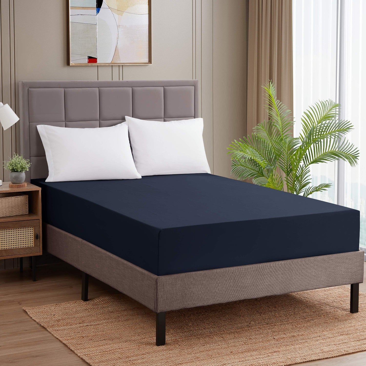 Fitted Sheet Navy - Bed