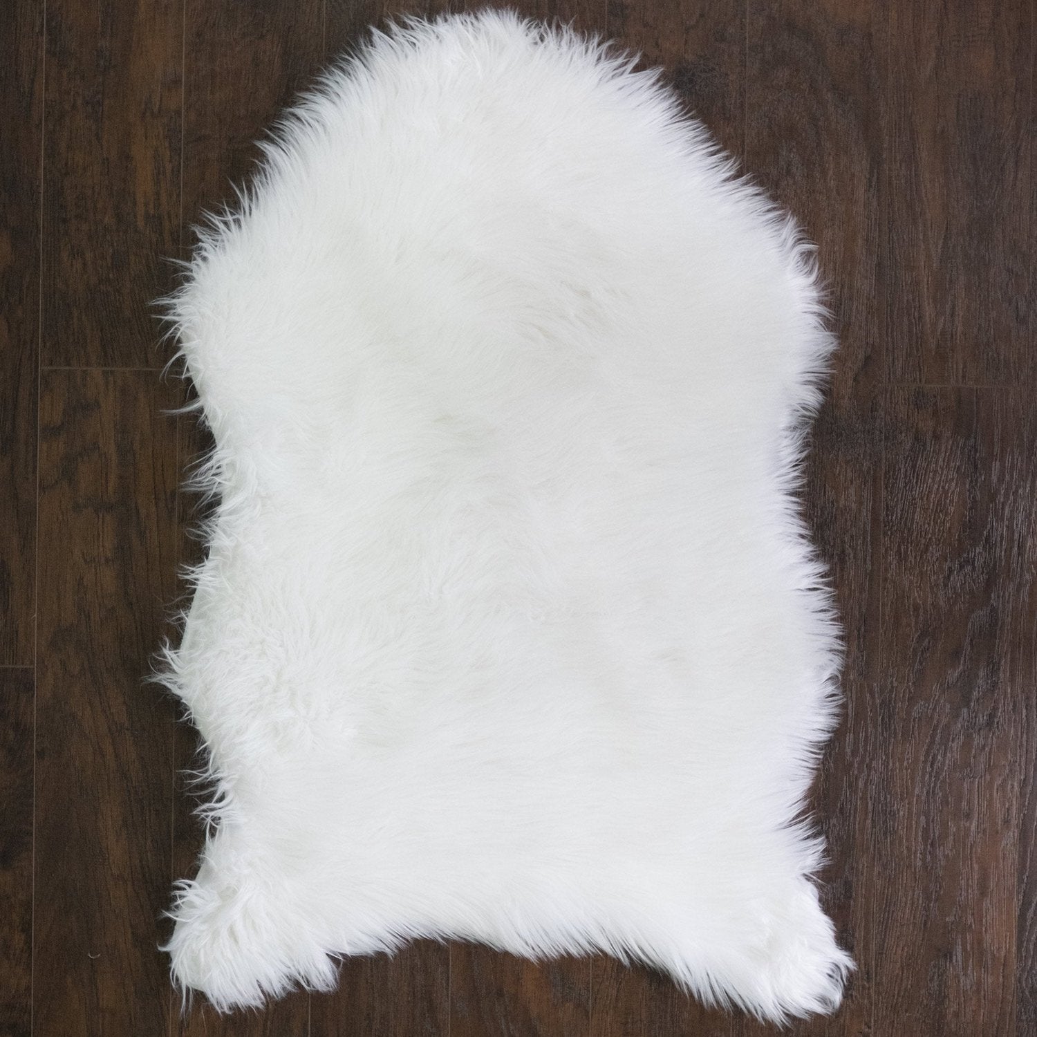 Fluffy Faux Sheepskin Fur Rug White - Top